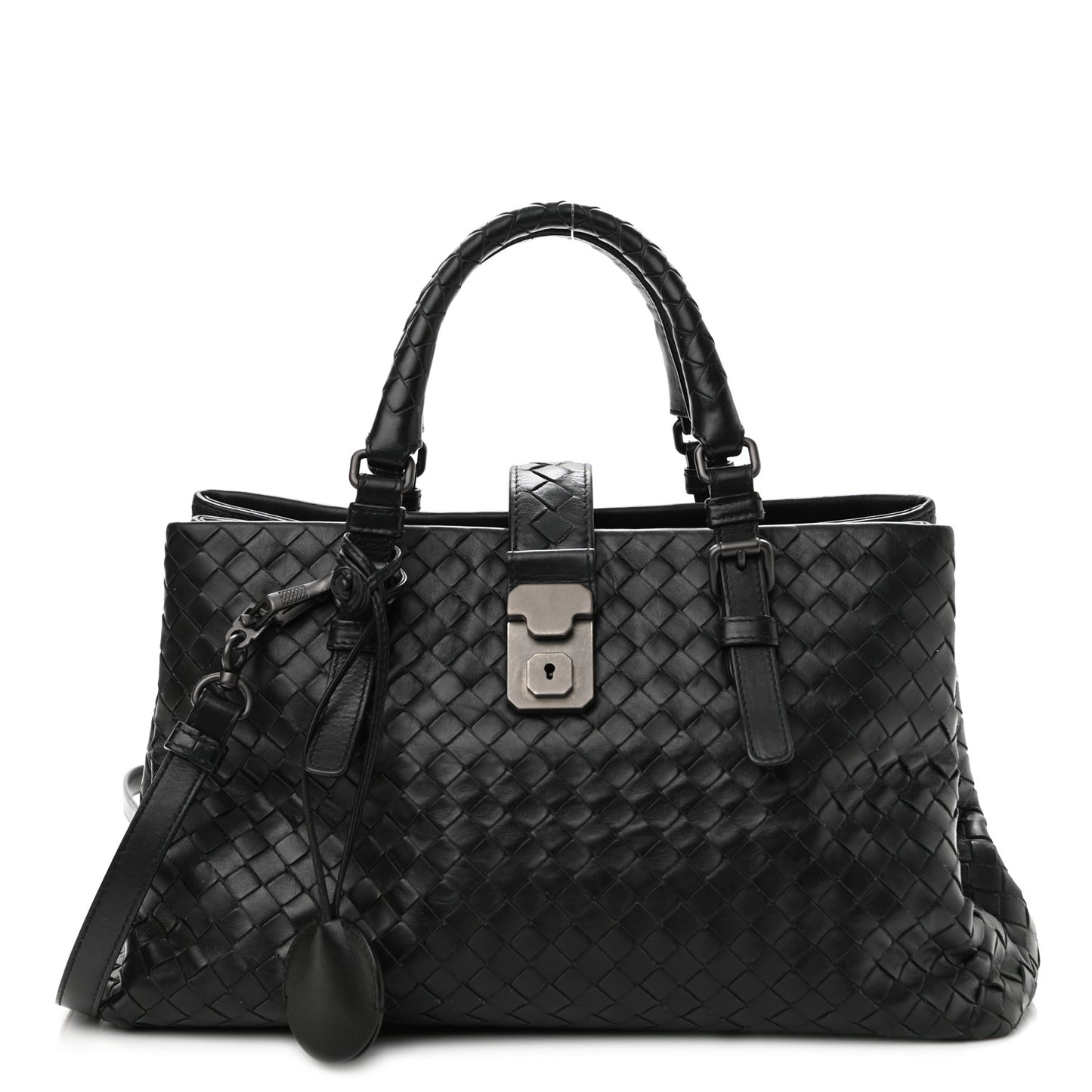 Light Calf Intrecciato Small Roma Black