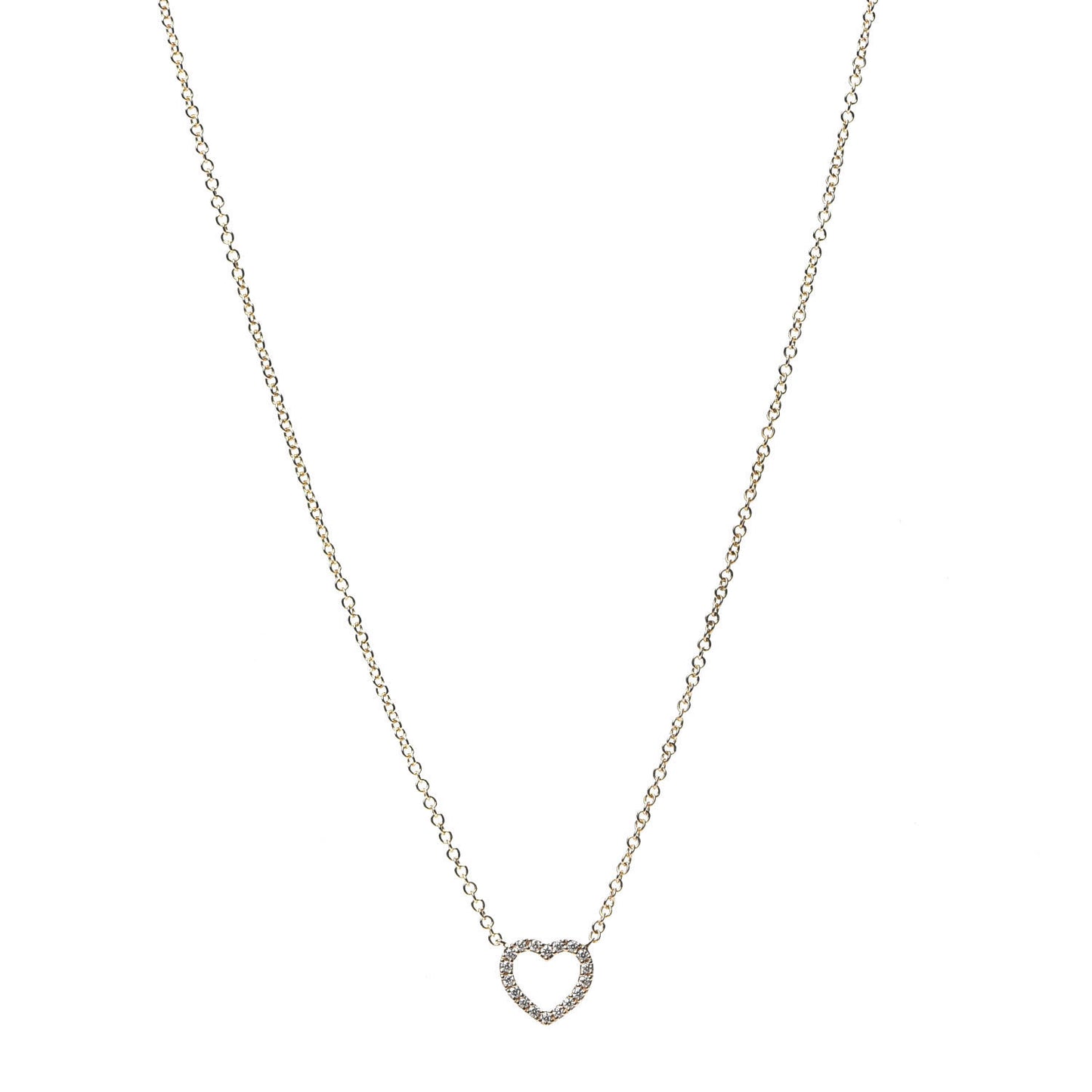 18K Rose Gold Diamond Metro Heart Pendant Necklace