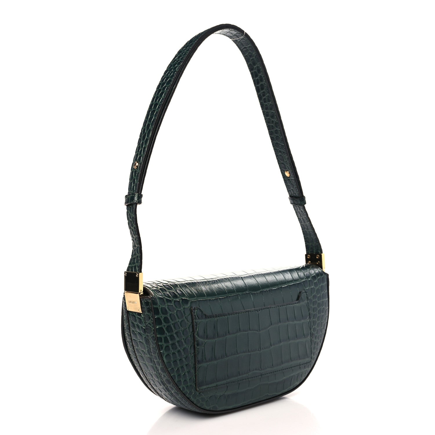 Burberry Croc Embossed Small Olympia Shoulder Bag Dark Green 3 of 8