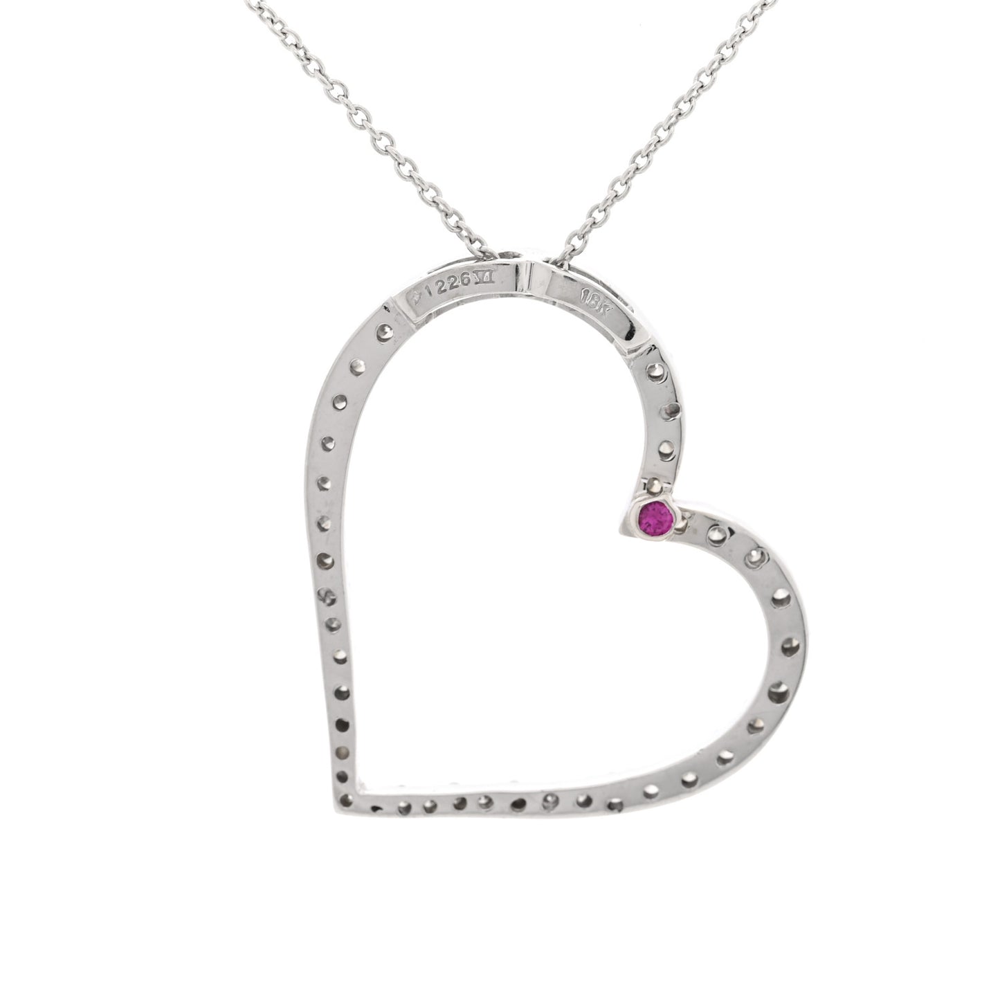 18K White Gold Diamond .22ct Tiny Treasures Heart Pendant Necklace