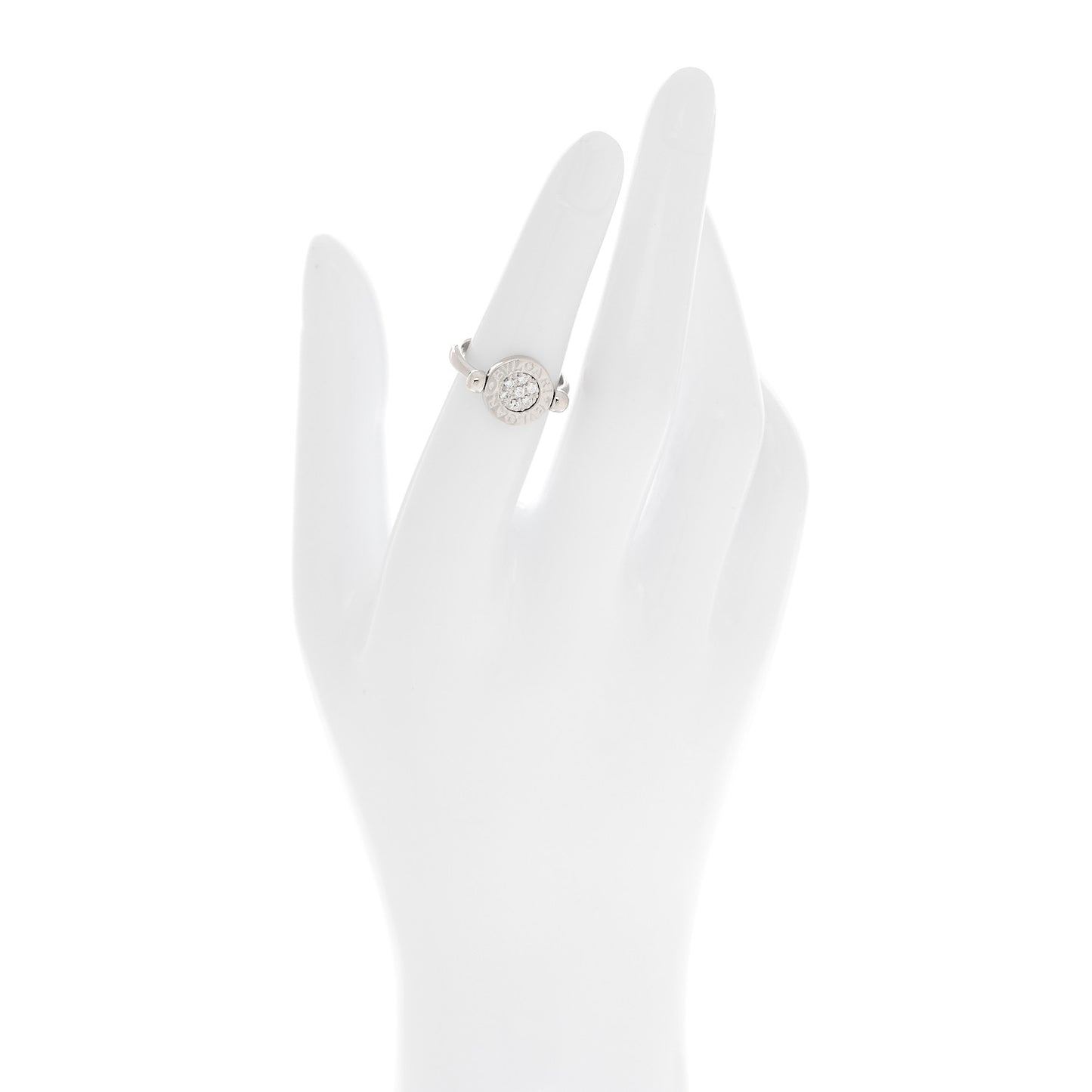 18K White Gold Diamond Black Onyx Bvlgari Bvlgari Flip Ring 52 6