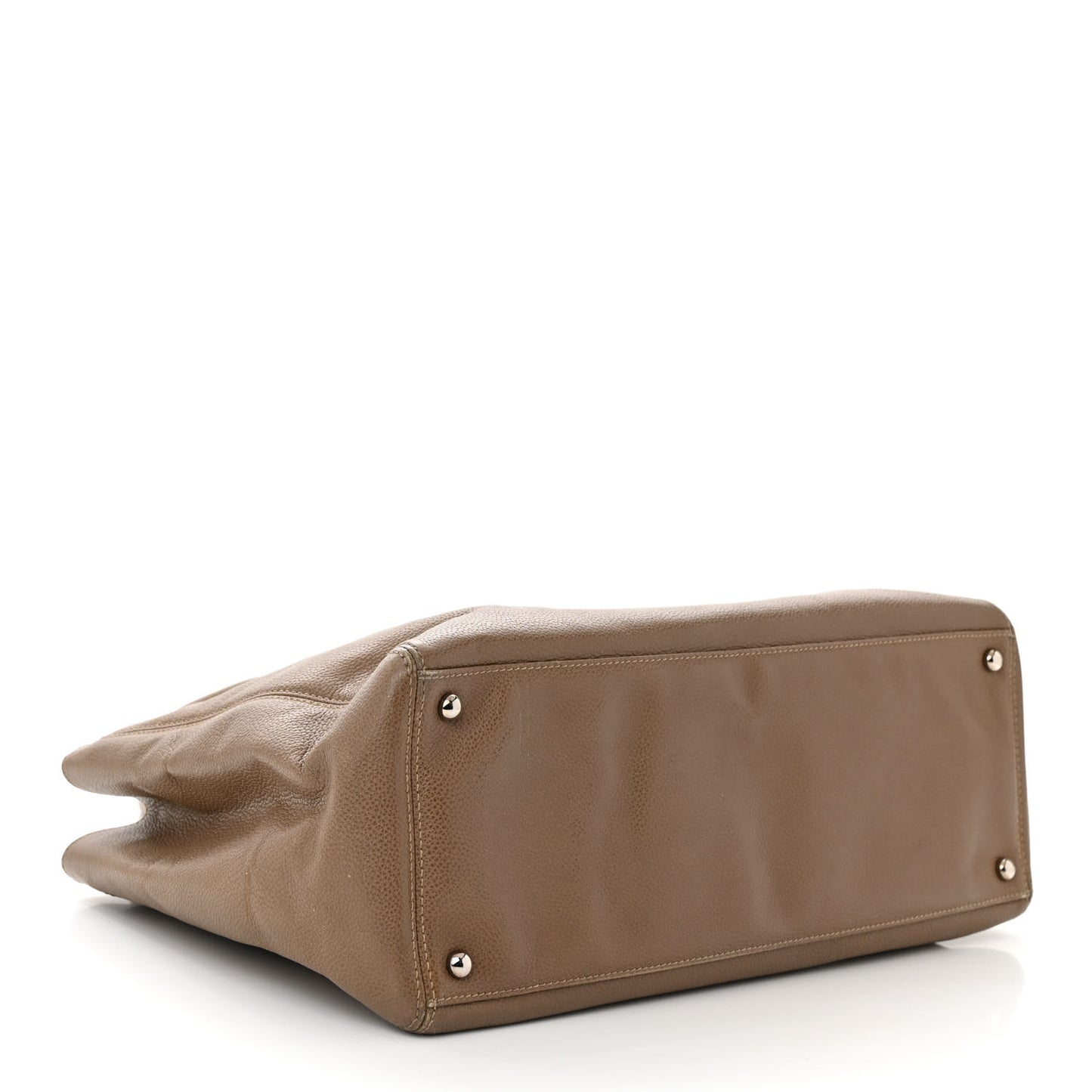 Calfskin Cerf Executive Shopper Tote Light Brown