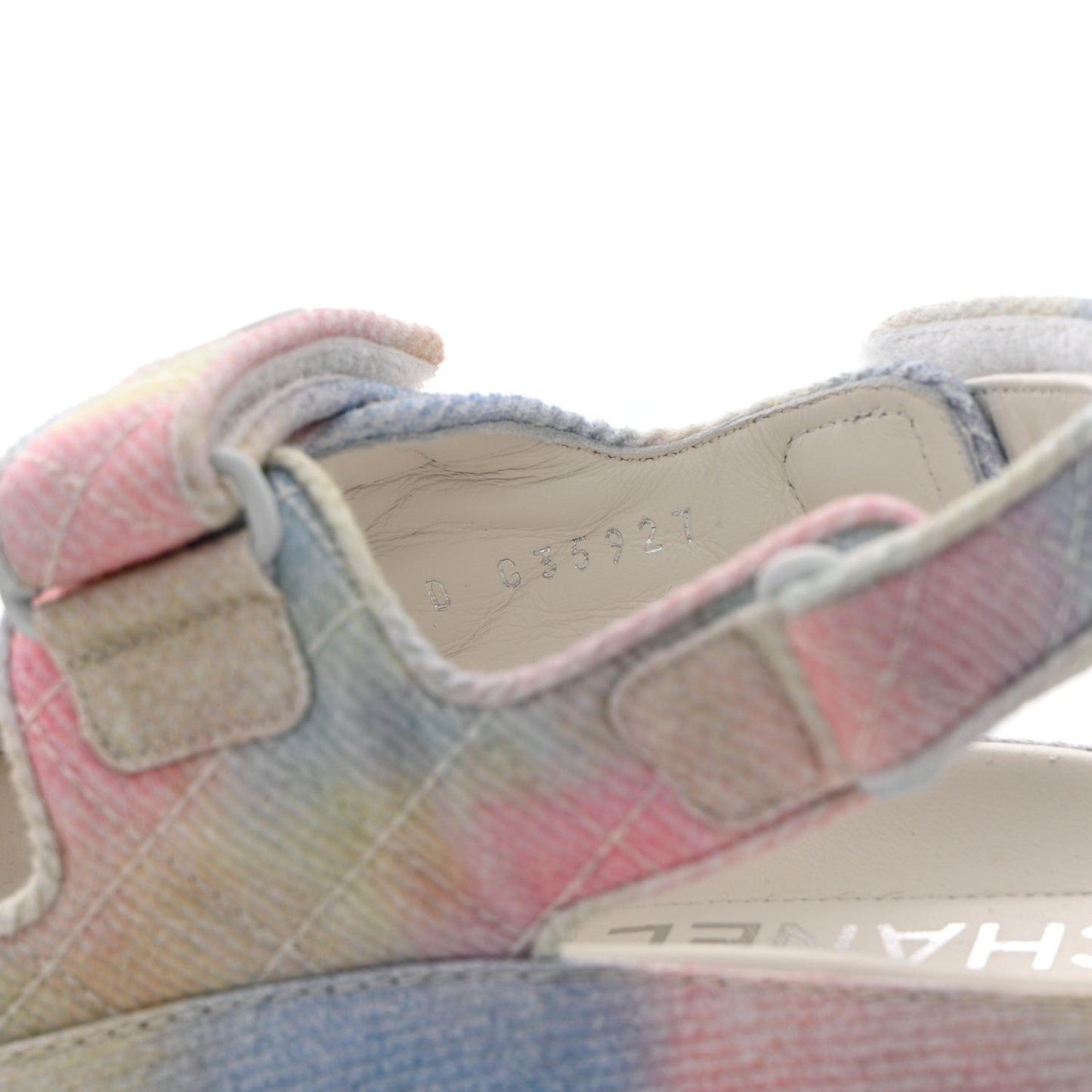 Printed Fabric Quilted Dad Sandals 35 Green Pink Blue