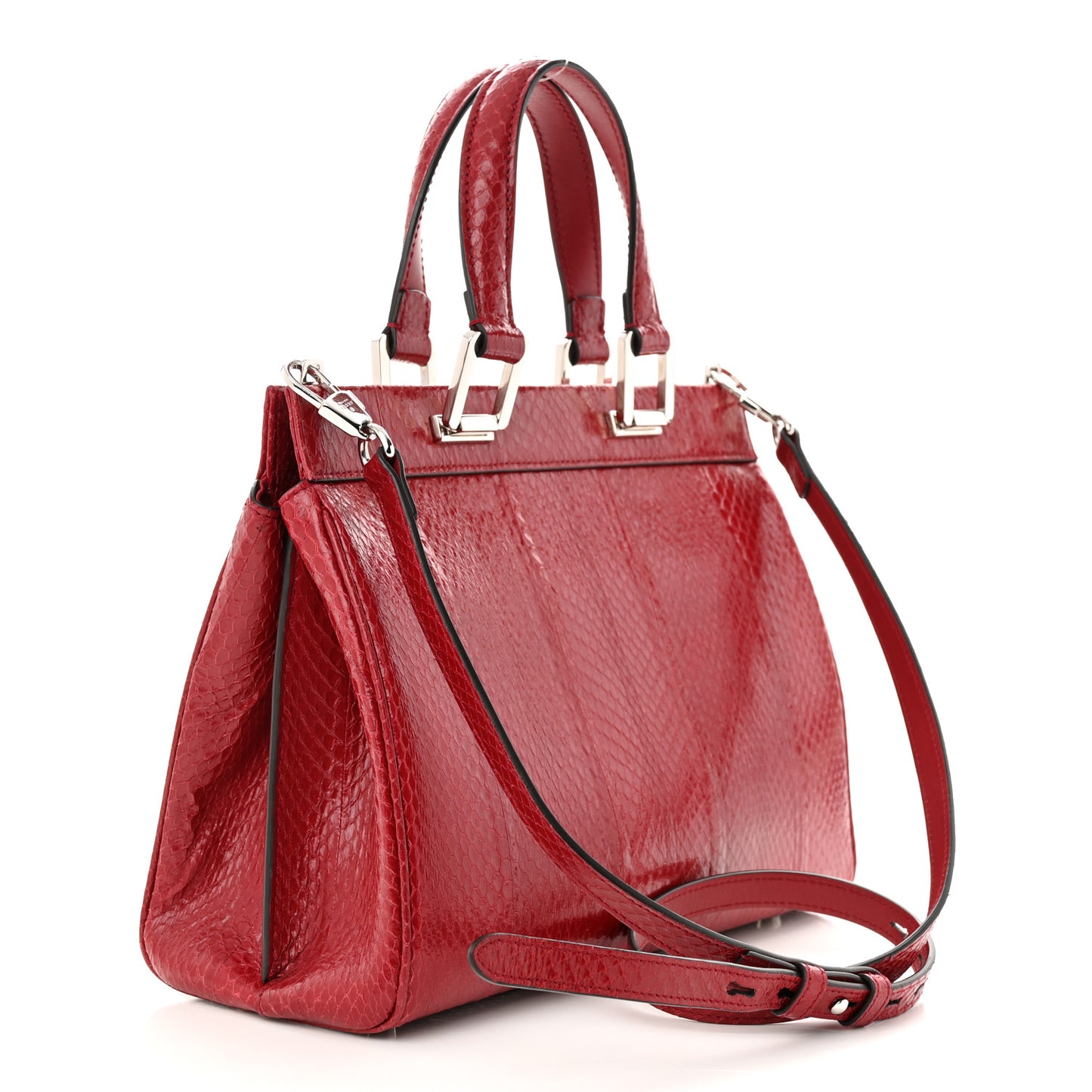Snakeskin Small Zumi Top Handle Bag Romantic Cerise