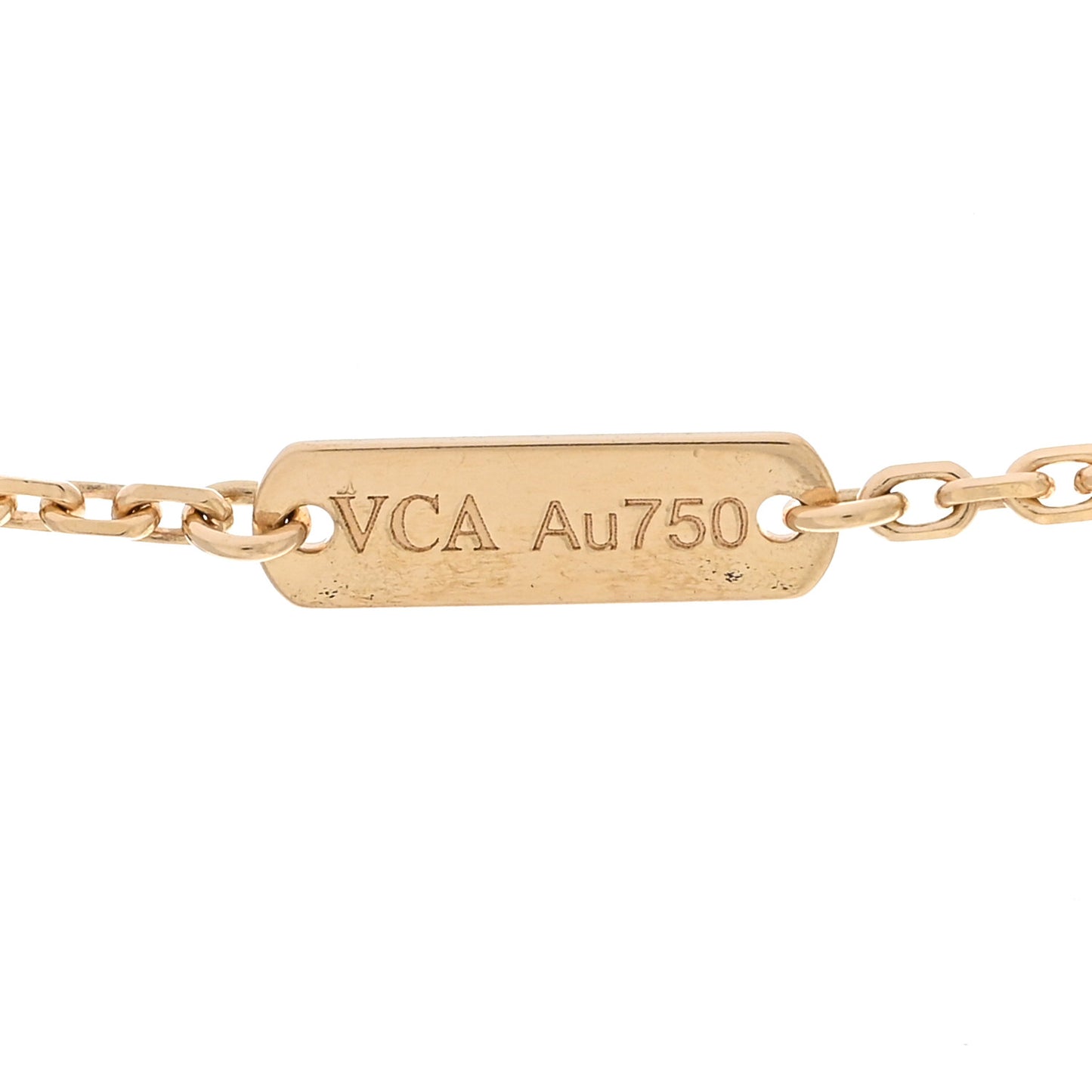 18K Yellow Gold Mother of Pearl Vintage Alhambra Pendant Necklace