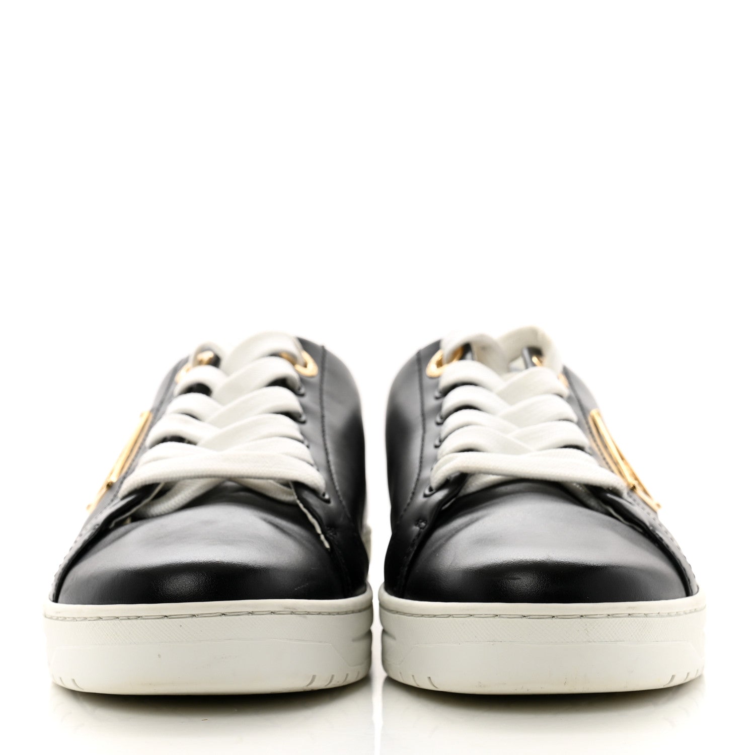 Prada Vitello Soft Metal Triangle Logo Womens Edge Low Top 30mm Sneakers 39 Black White 3 of 8