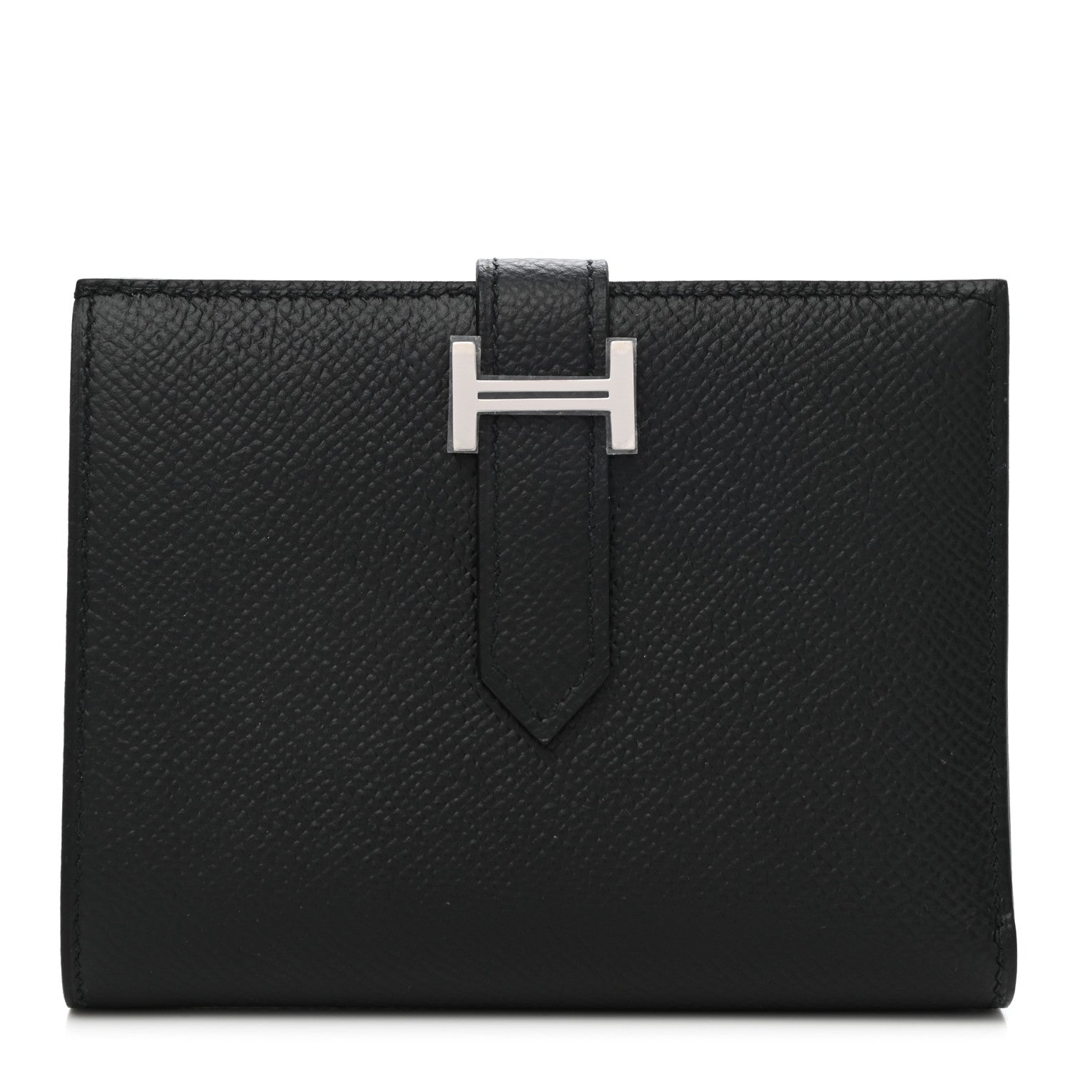 Hermes Epsom Bearn Compact Wallet Black 1 of 9