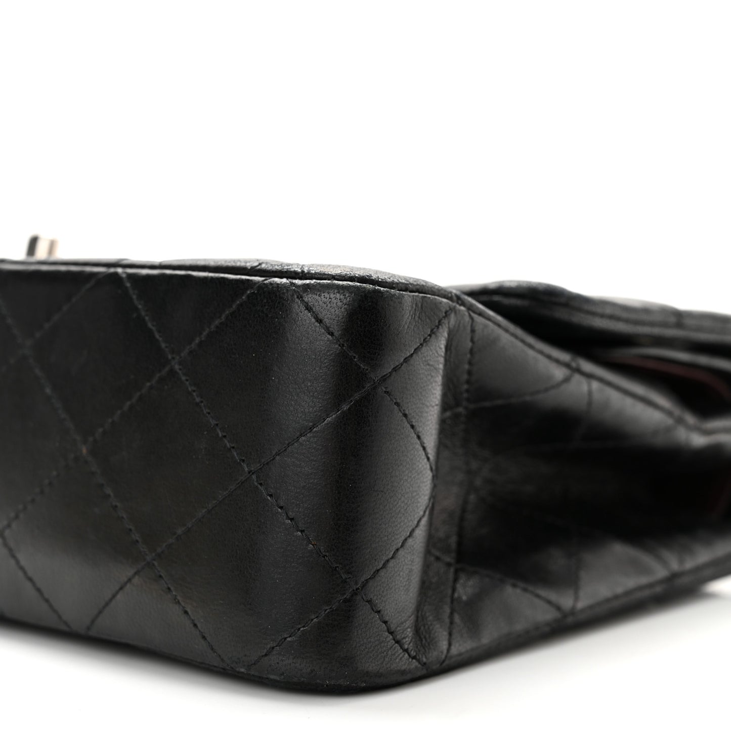 Lambskin Quilted Medium Double Flap Black