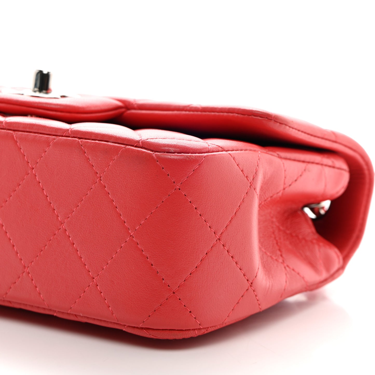 Lambskin Quilted Mini Rectangular Flap Pink