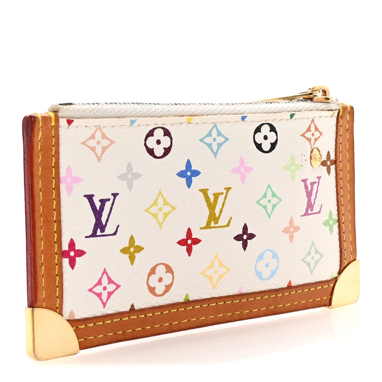 Monogram Multicolor Key Pouch White