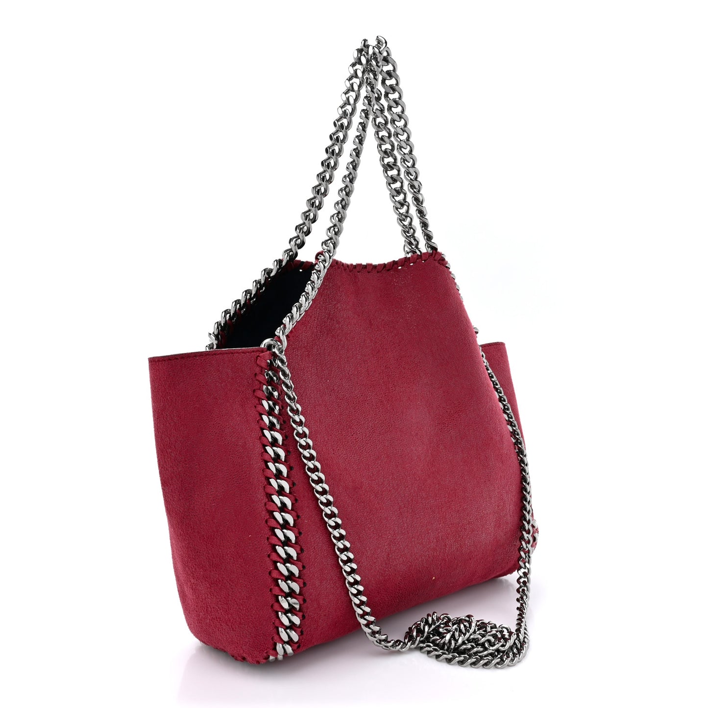 Shaggy Deer Falabella Reversible Mini Fold Over Tote Red Navy