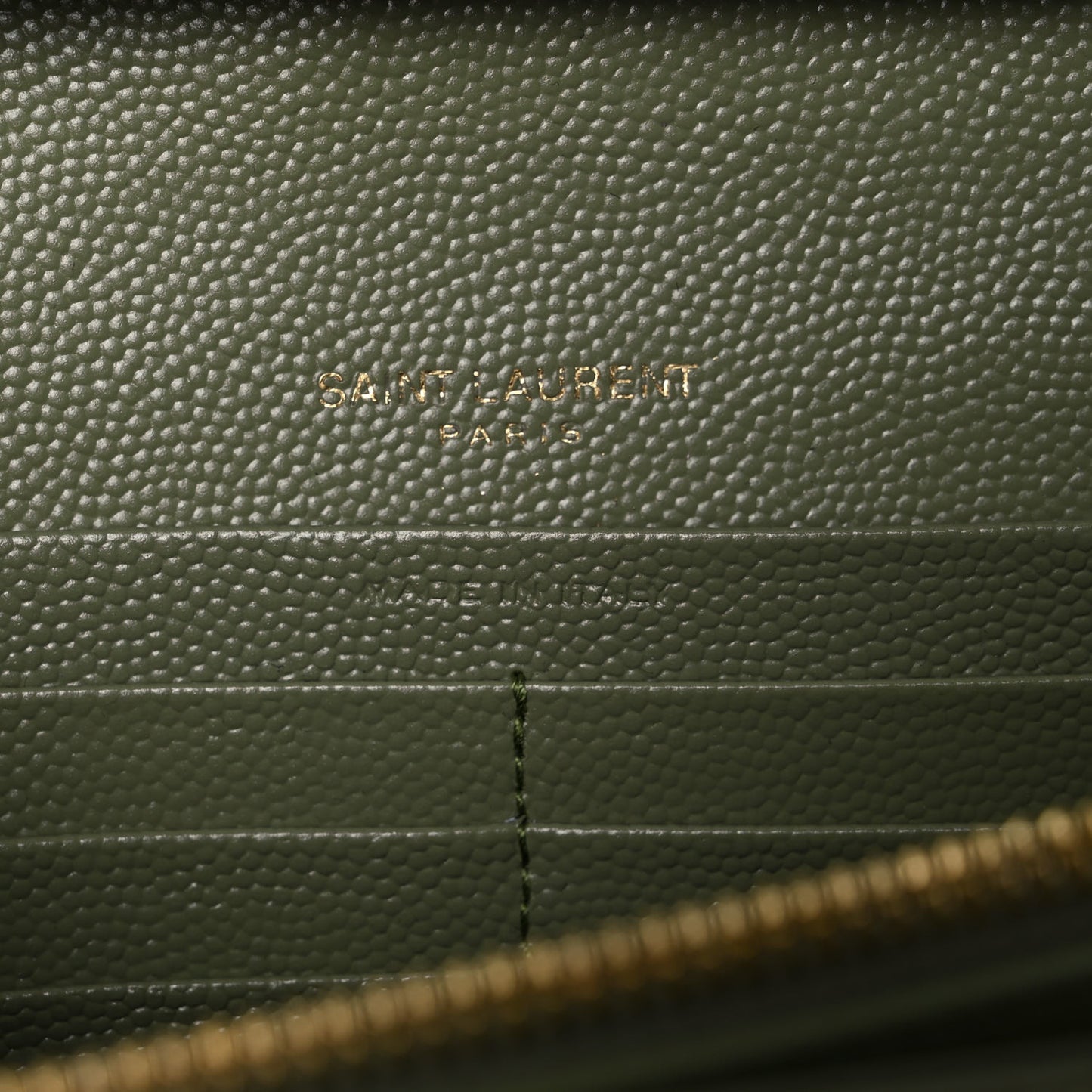 Grain De Poudre Matelasse Chevron Monogram Chain Wallet Pistachio