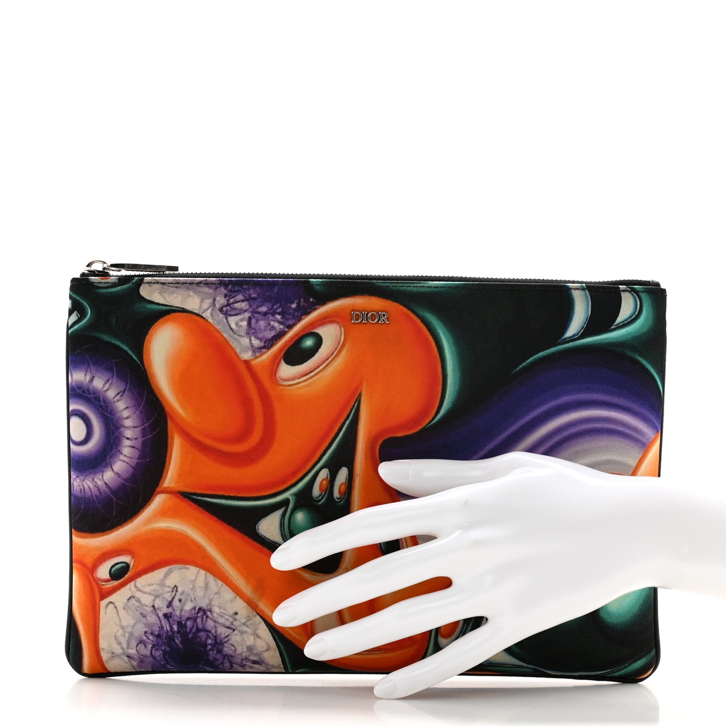 X KENNY SCHARF Nylon Zip Invitation Pouch Multicolor