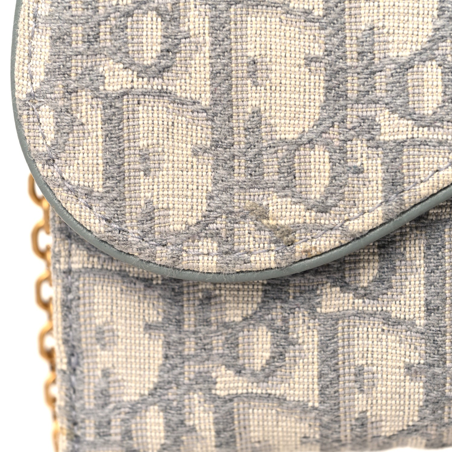 Christian Dior Oblique Saddle Chain Long Wallet Grey 10 of 10