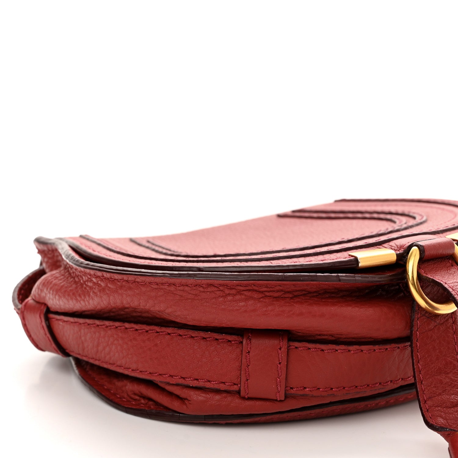 Chloe Grained Calfskin Small Marcie Saddle Bag Sienna Red 8 of 15