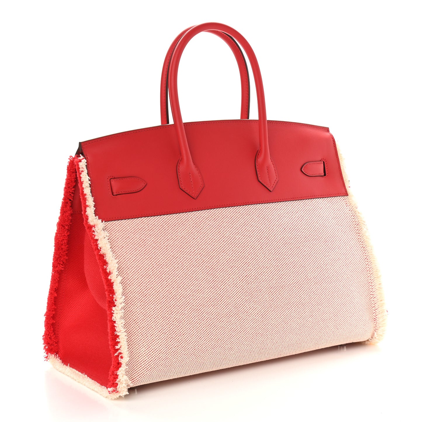 Swift Twill H Fray Fray Birkin 35 Rouge de Coeur Ecru