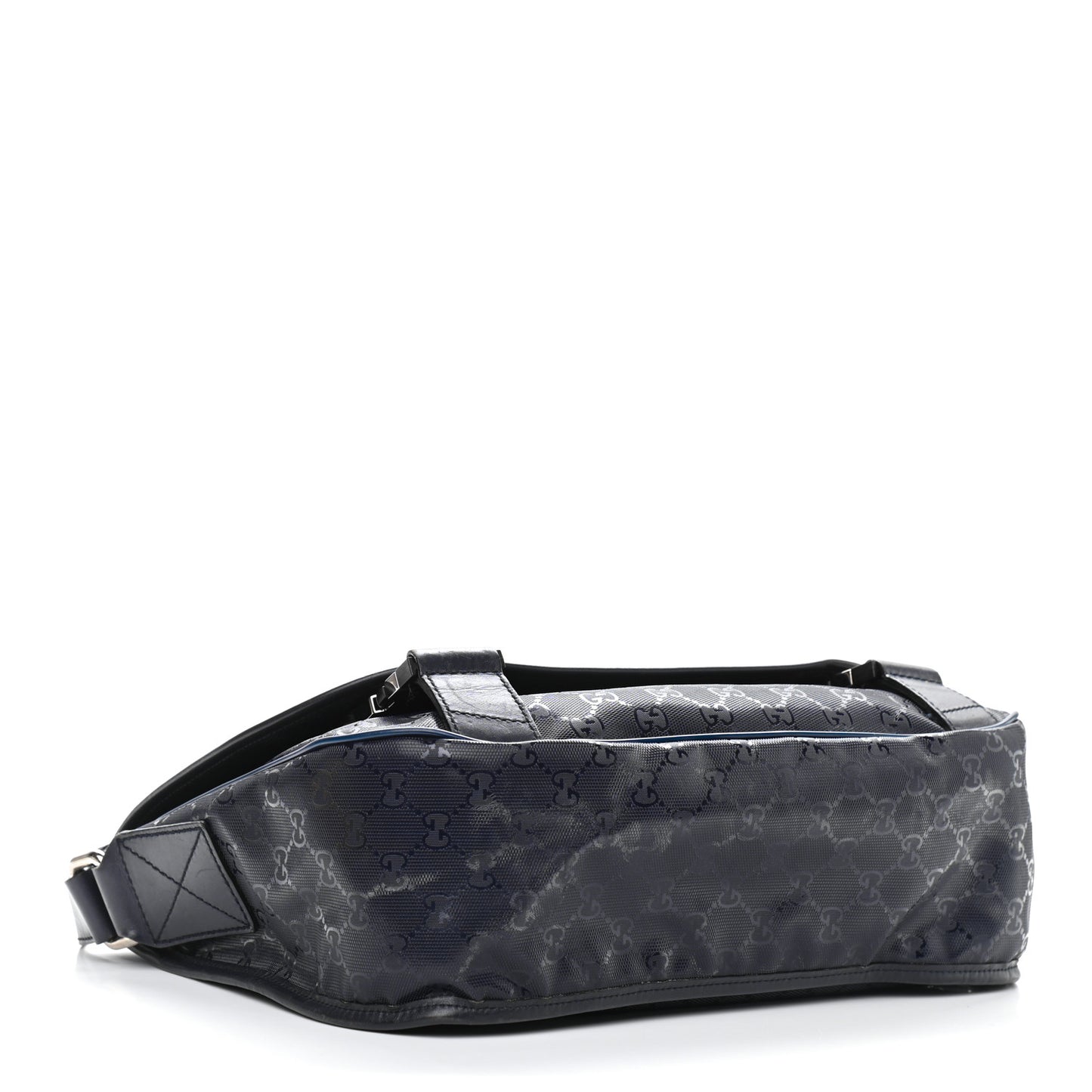 Imprime Monogram Medium Double Buckle Flap Messenger Bag Navy