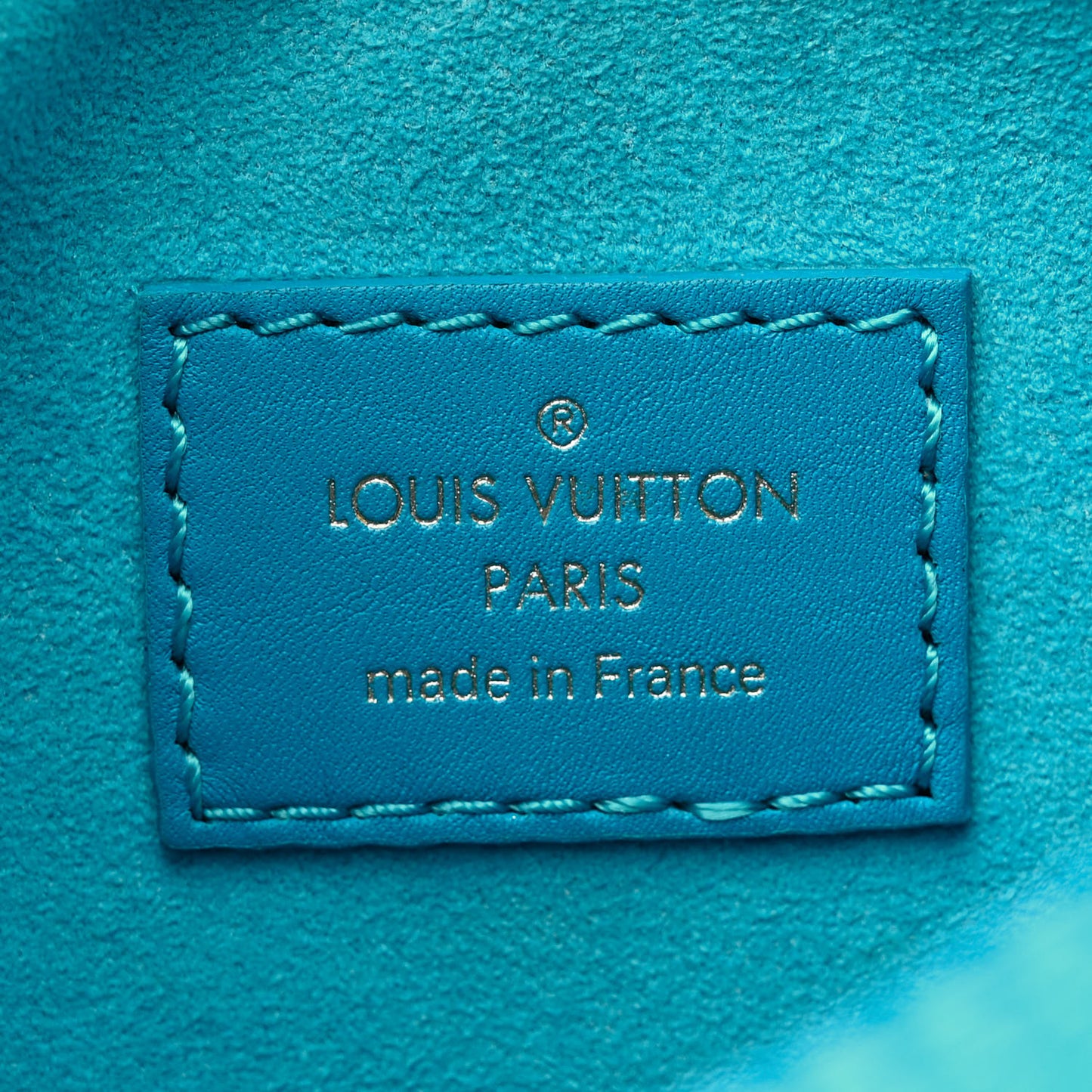 Calfskin Nanogram Embossed Loop PM Bleu