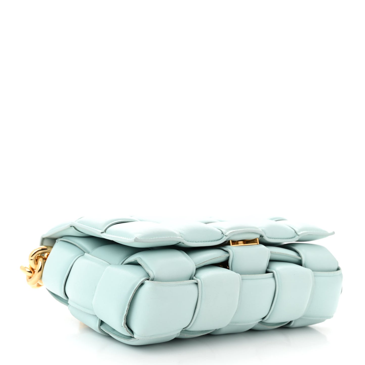 Lambskin Maxi Intreccio Padded Chain Cassette Crossbody Bag Spearmint