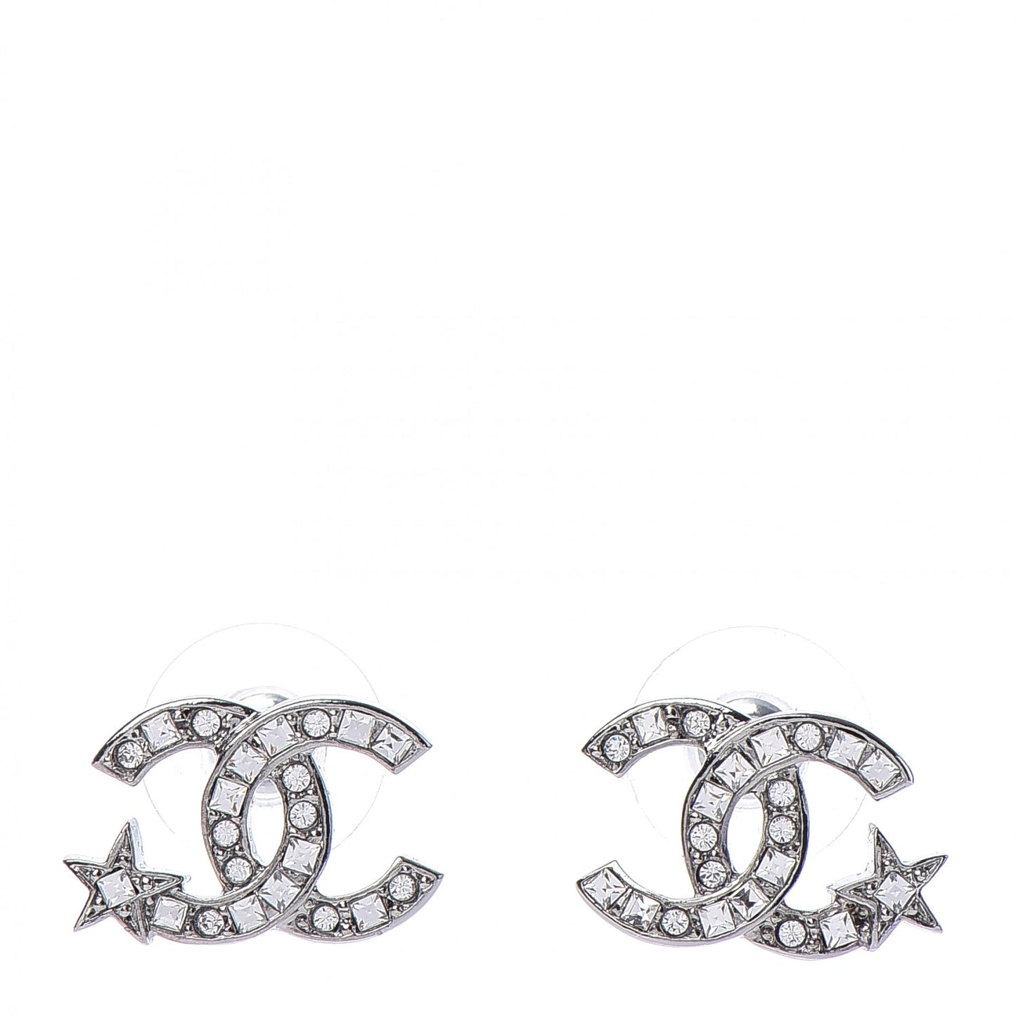 Crystal CC Starfall Earrings Silver