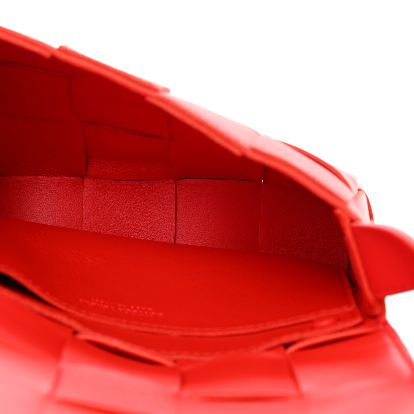 Lambskin Maxi Intrecciato Small Cassette Crossbody Bag Redstone