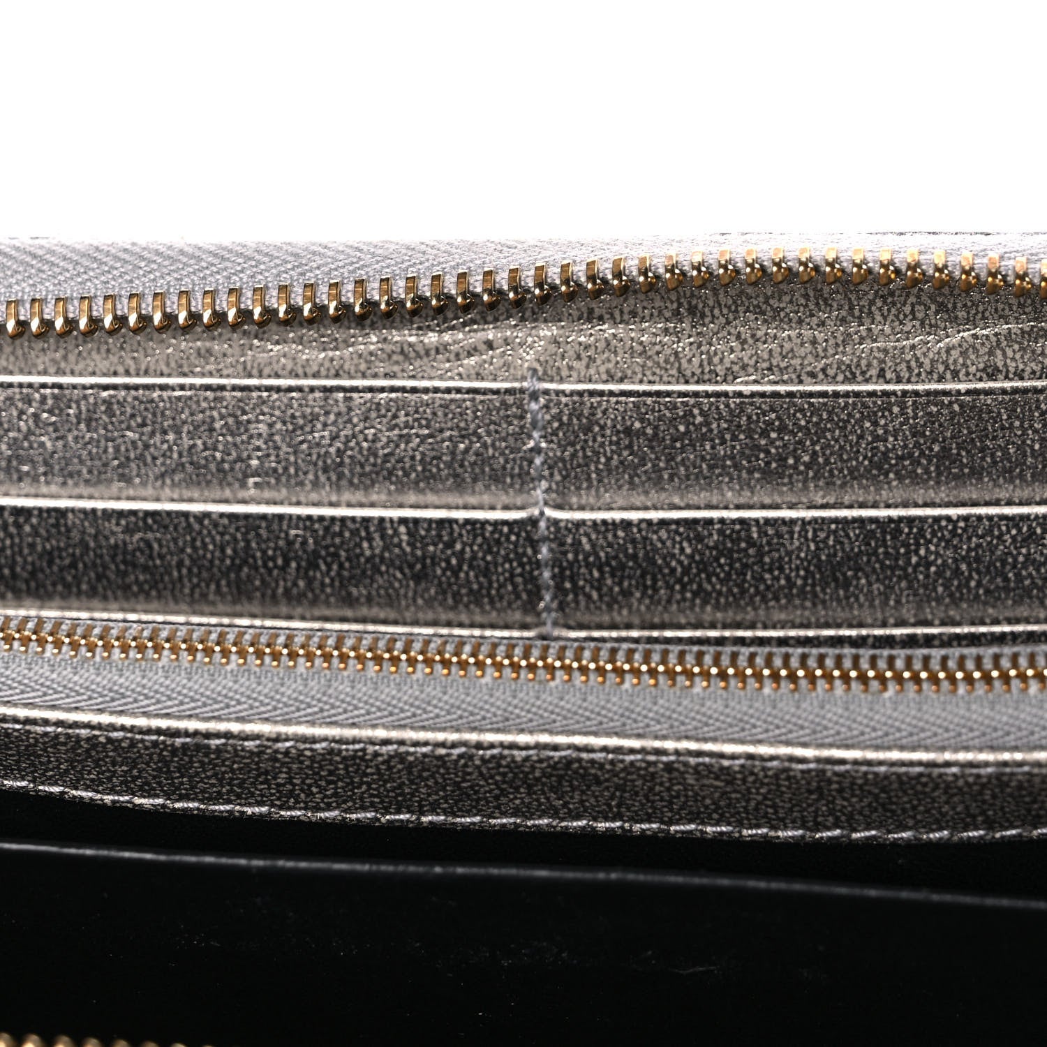 Gucci Laminated Lizard GG Marmont Zip-Around Wallet Silver 12 of 13