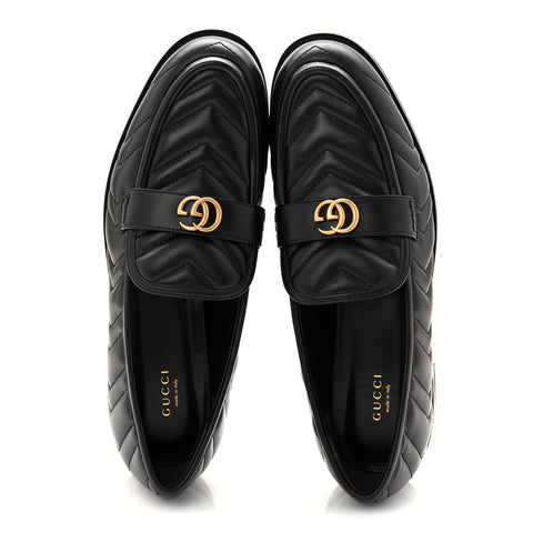 Nappa Matelasse Double G Marmont Loafers 42 Black