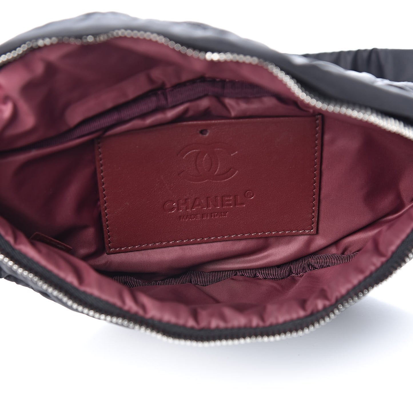Nylon Quilted Waist Bag Black