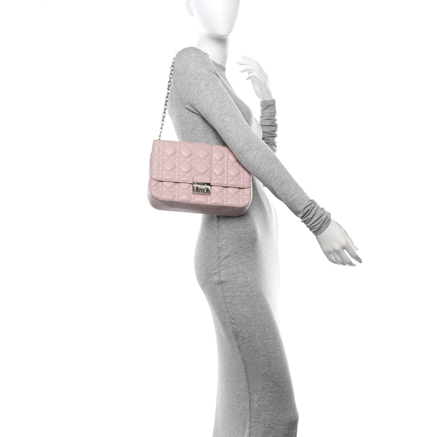 Lambskin Cannage Medium Miss Dior Flap Light Pink