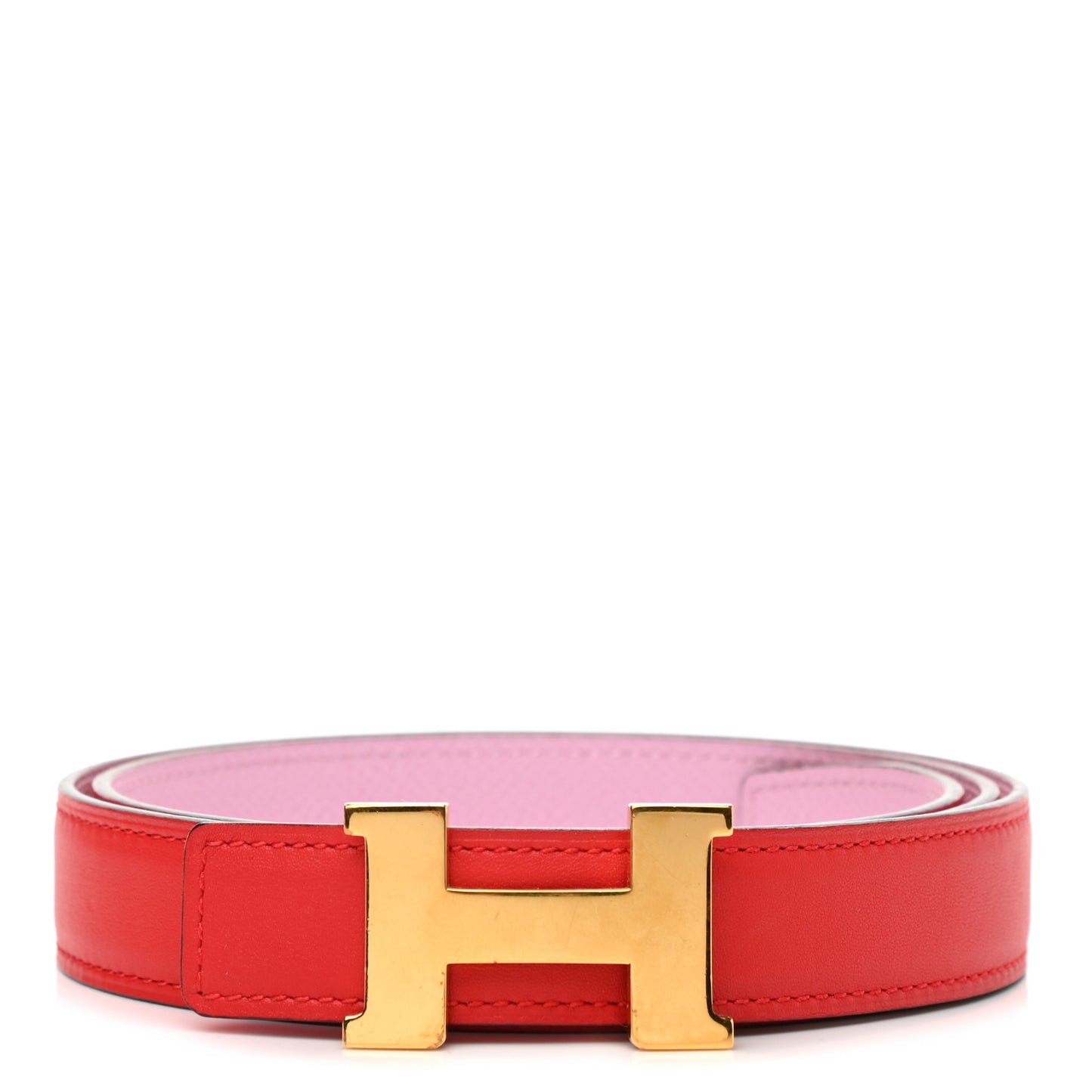 Swift Epsom 24mm Mini Constance H Belt 80 Rouge Tomate Rose Confetti