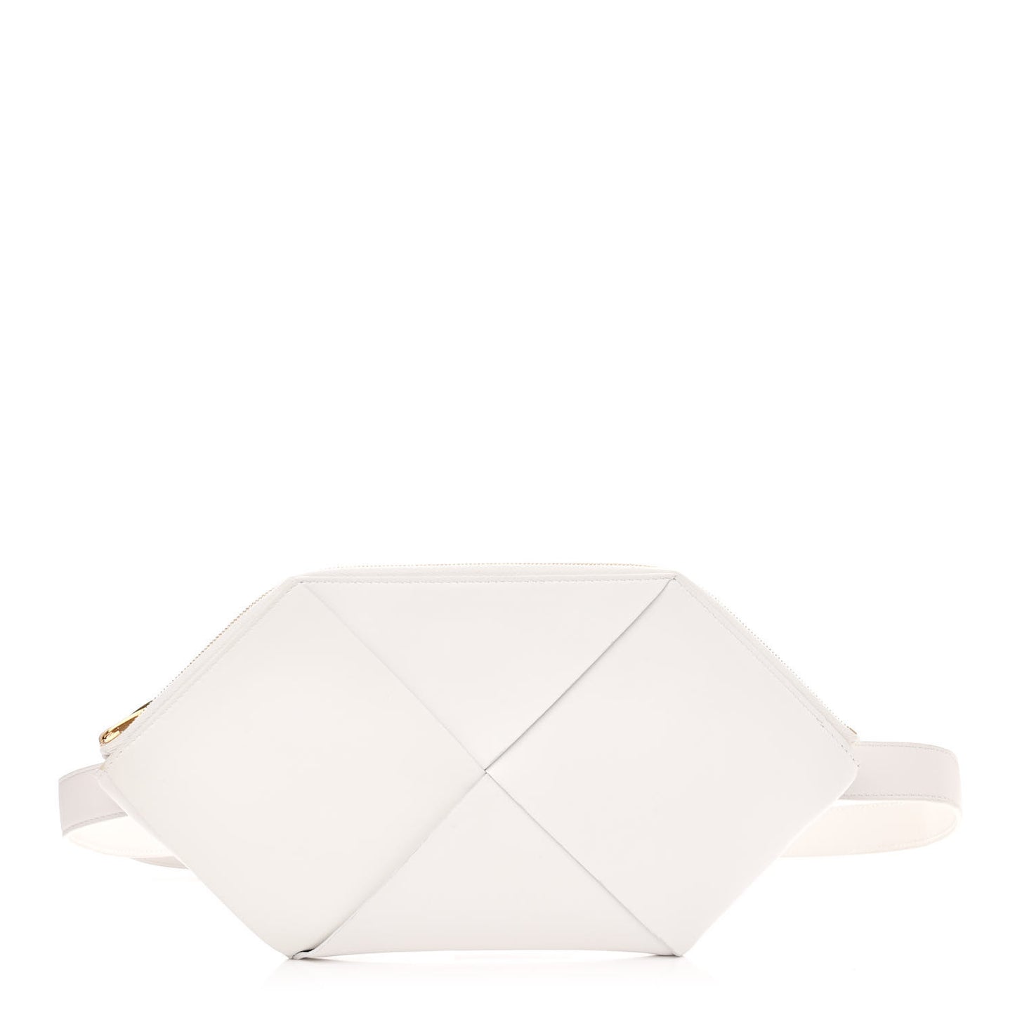 Nappa Maxi Intrecciato Hexagon Belt Bag White