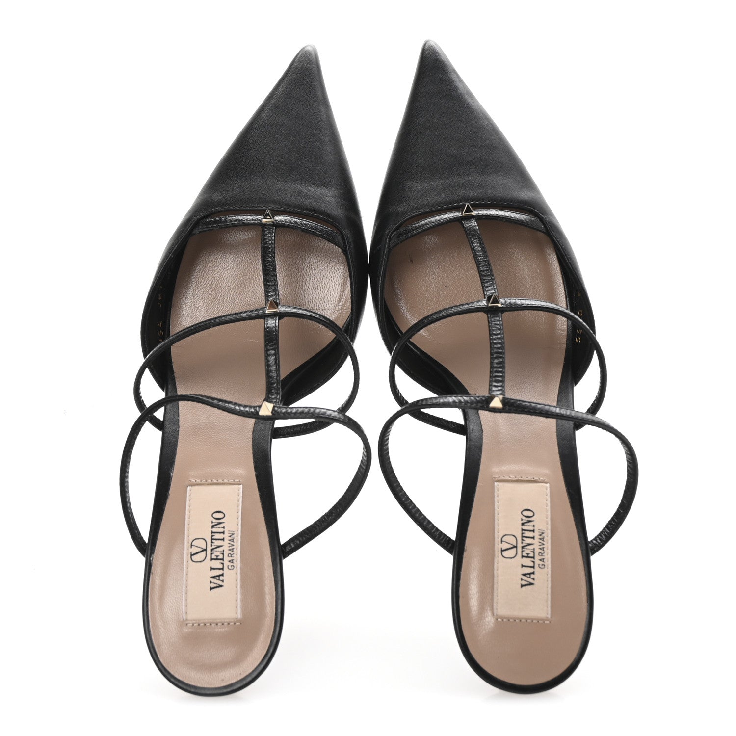 Valentino Garavani Calfskin Rockstud 60mm Wispy Mules 35 Black 2 of 9