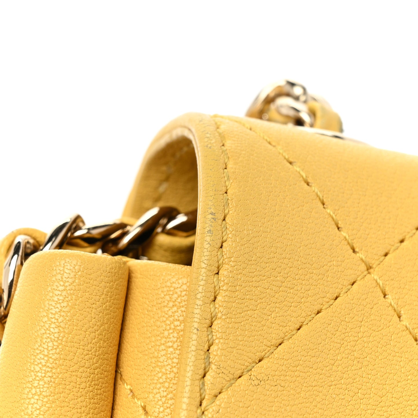 Goatskin Stitched Casual Trip Single Flap Yellow