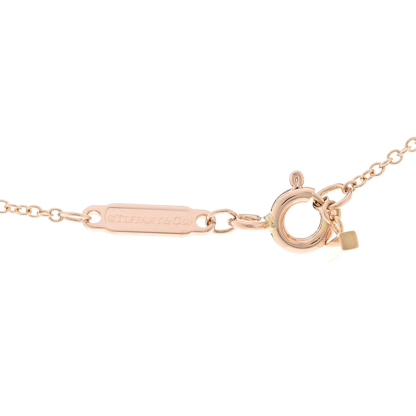 18K Rose Gold Diamond Mini T Smile Pendant Necklace