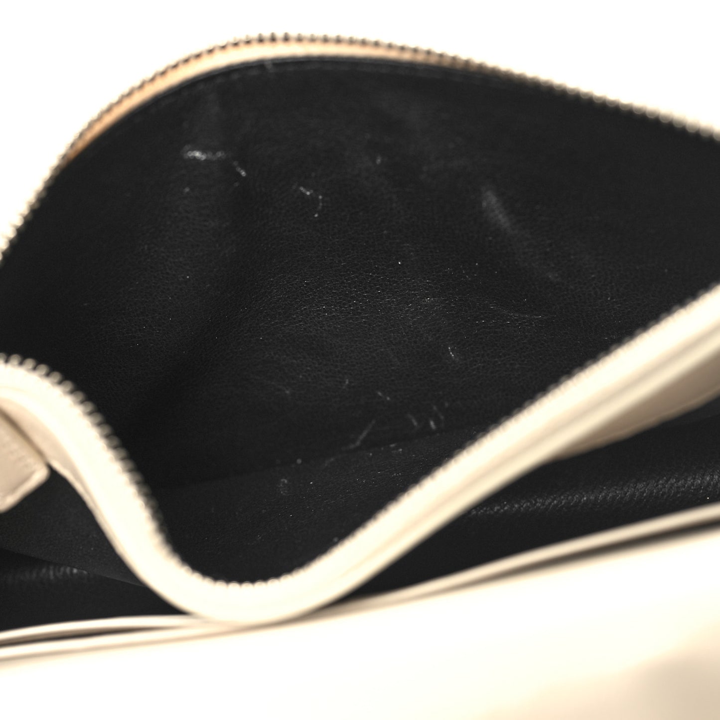 Calfskin Bead Embellished Kate Monogram Tassel Chain Wallet White