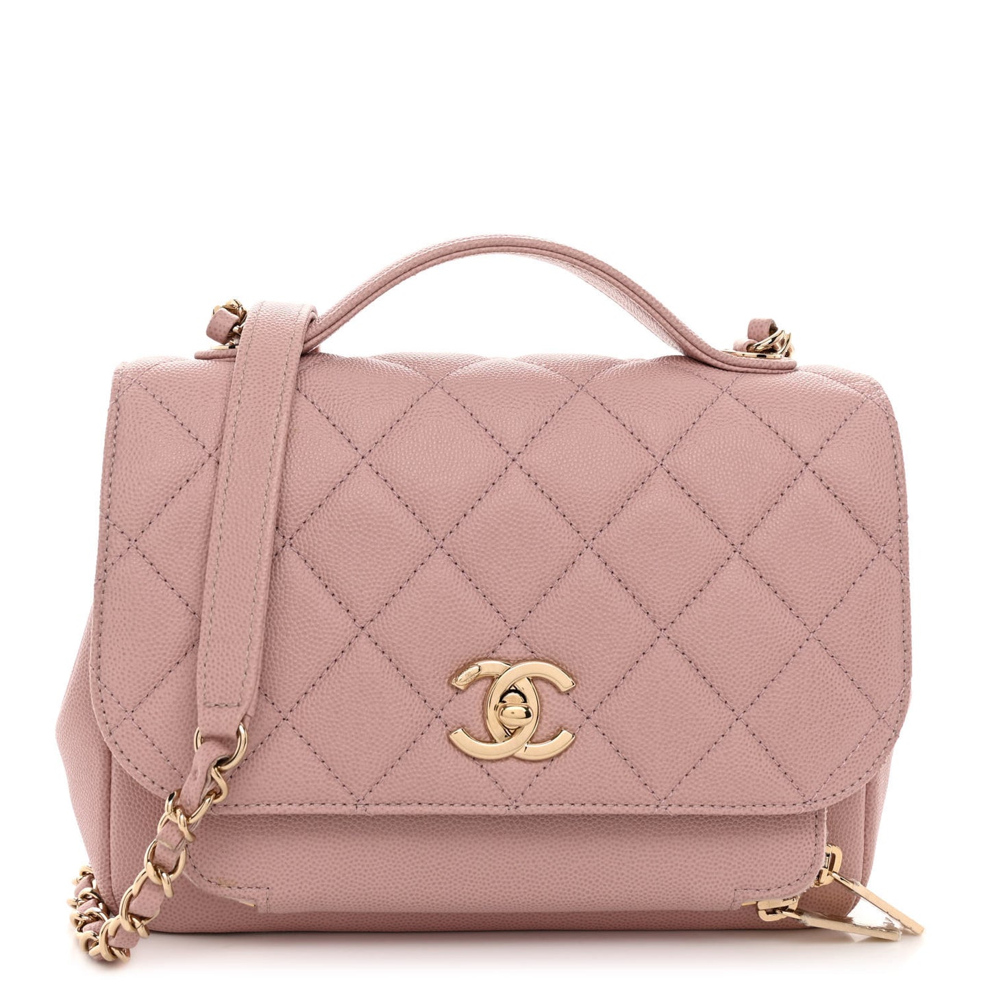 Caviar Quilted Medium Business Affinity Flap Light Pink