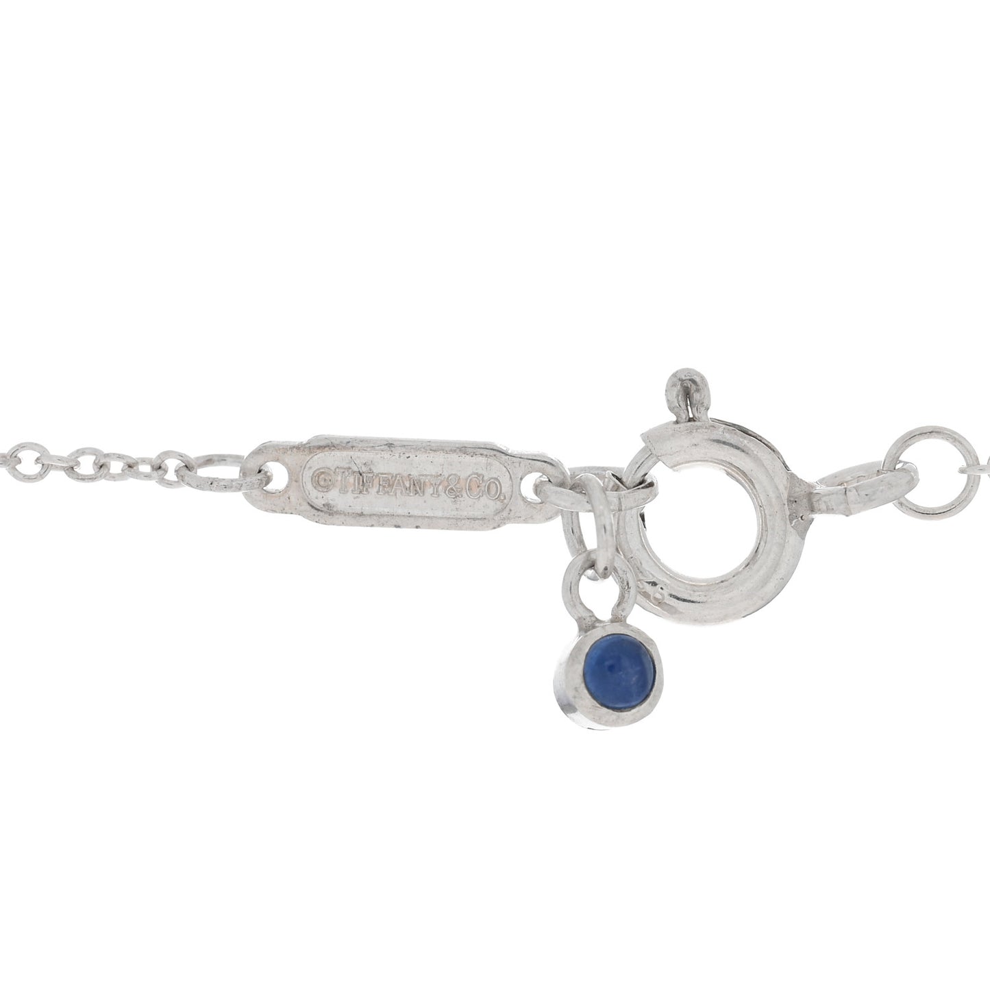 Sterling Silver Blue Sapphire Loop Pendant Necklace