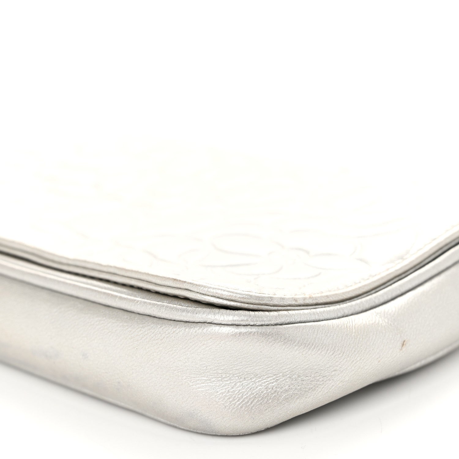 Chanel Metallic Lambskin Camellia Single Flap Silver 9 of 11