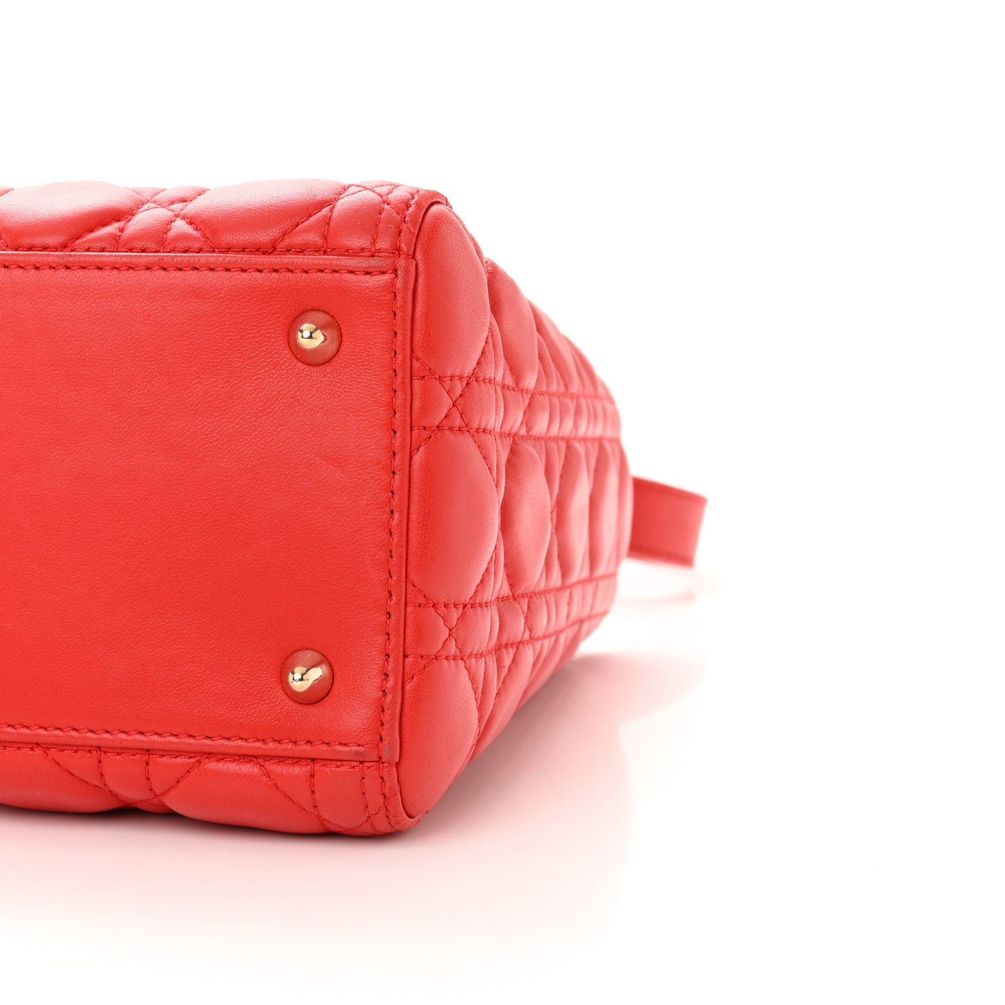 Lambskin Cannage Medium Lady Dior Red