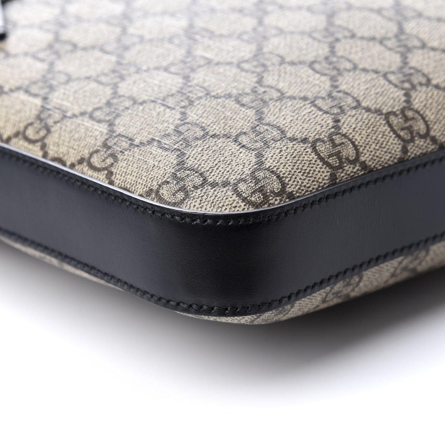 GG Supreme Monogram Flat Messenger Bag Black