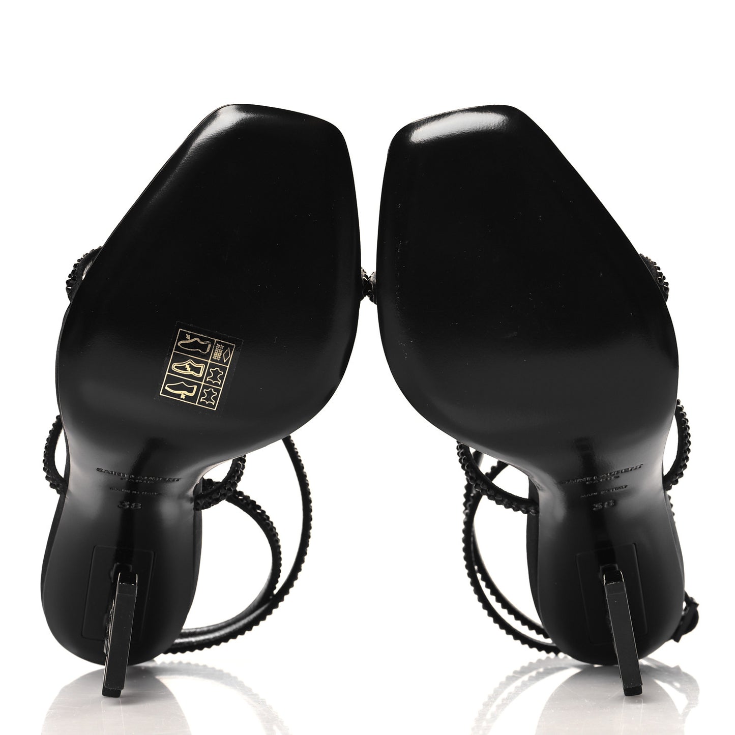 Crepe Satin Strass Opyum 110 Sandals 38 Black