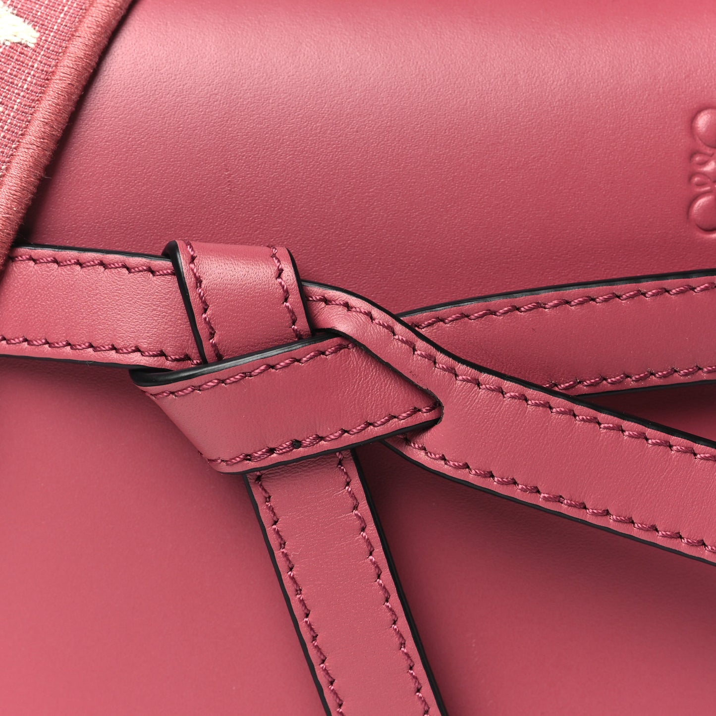Calfskin Jacquard Mini Gate Dual Bag Plumrose