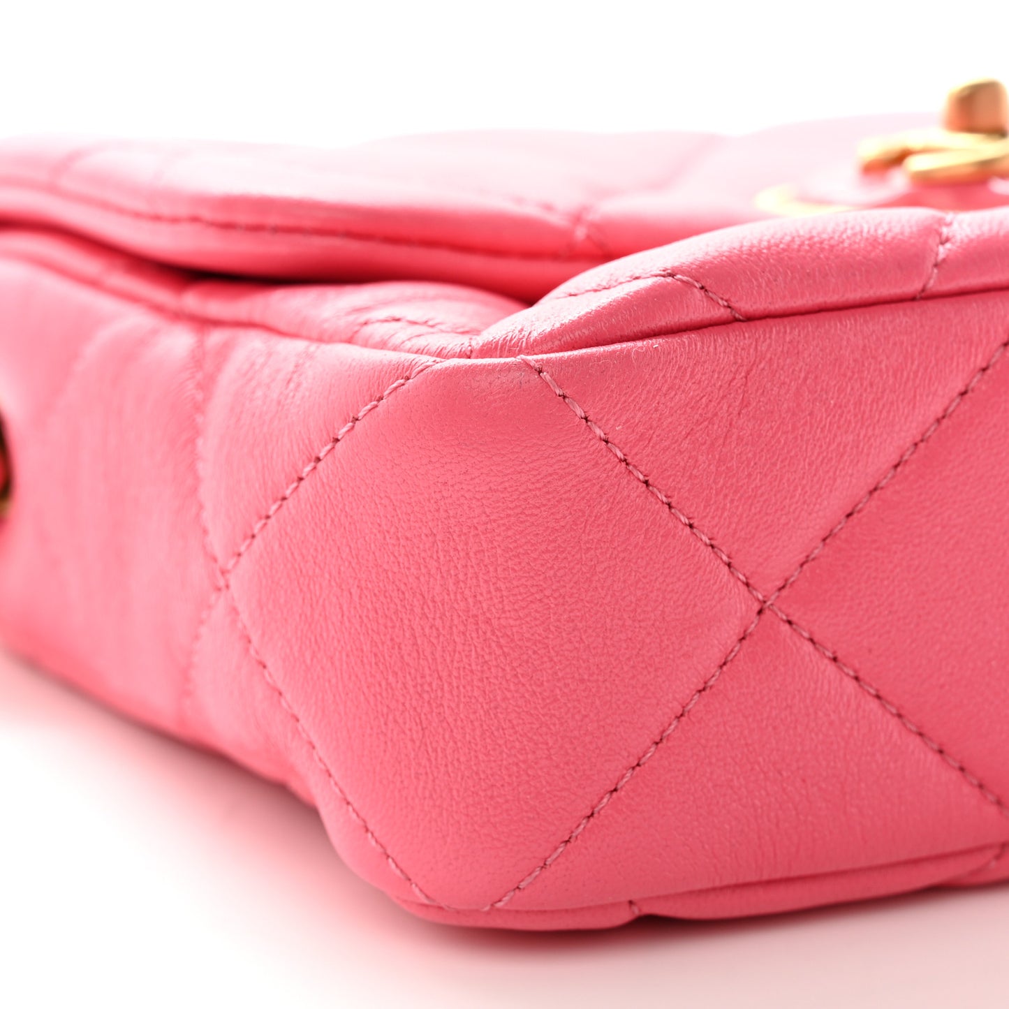 Lambskin Plexiglass Quilted Coco Love Mini Flap Pink