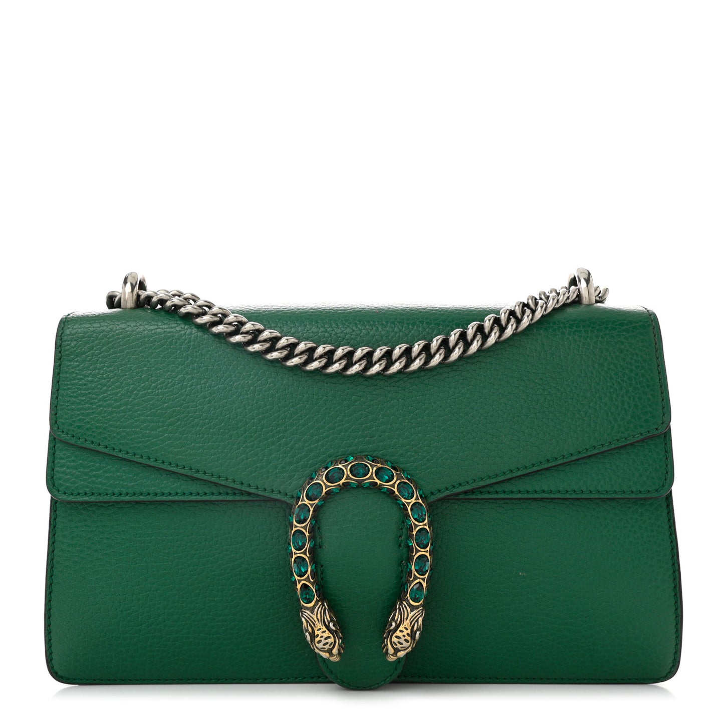Pebbled Calfskin Small Dionysus Shoulder Bag Emerald