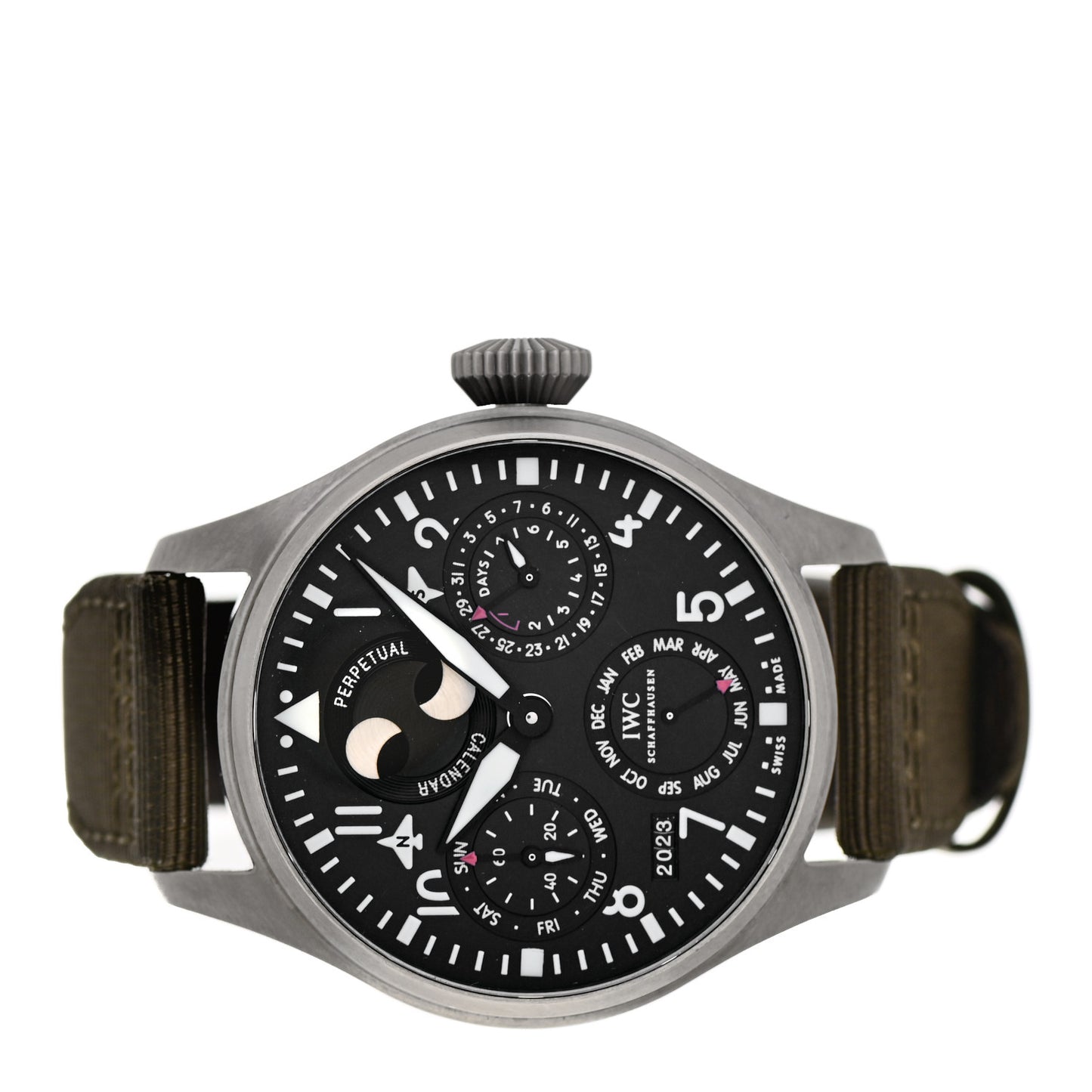 Titanium Nylon 46mm Big Pilot 8 Day Power Reserve Automatic Watch Black IW502606