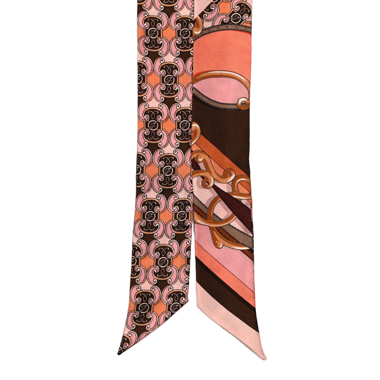 Silk Wrappy Scarf Brown Pink