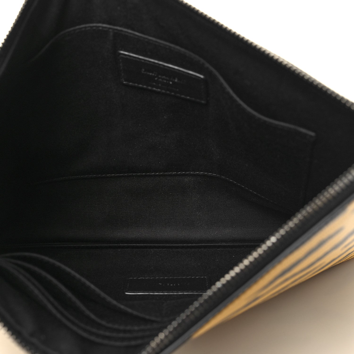 Saint Laurent Grain De Poudre Zebra Print Zipped Tablet Holder Yellow Black 5 of 10