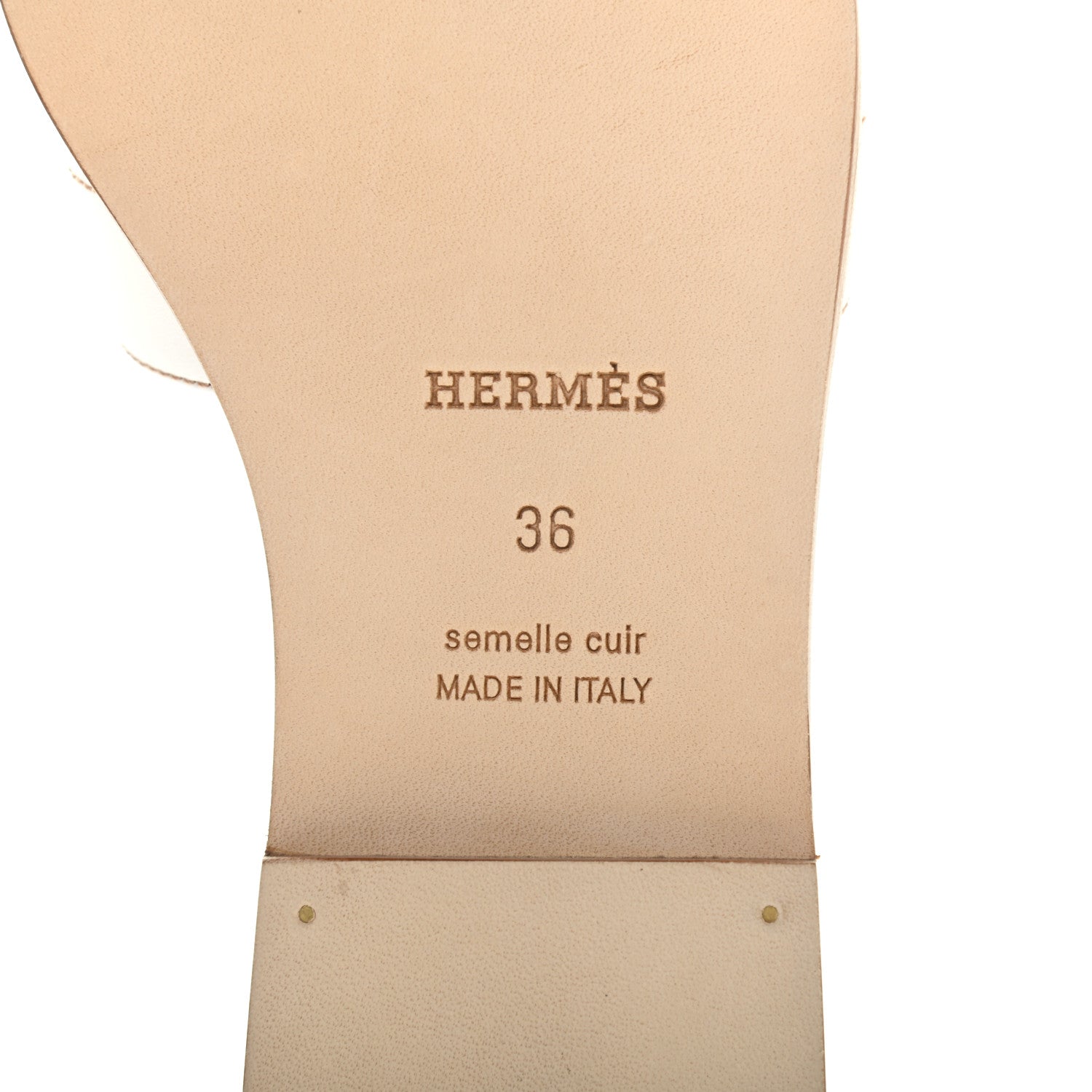 Hermes Box Calfskin Oran Sandals 36 White 7 of 8