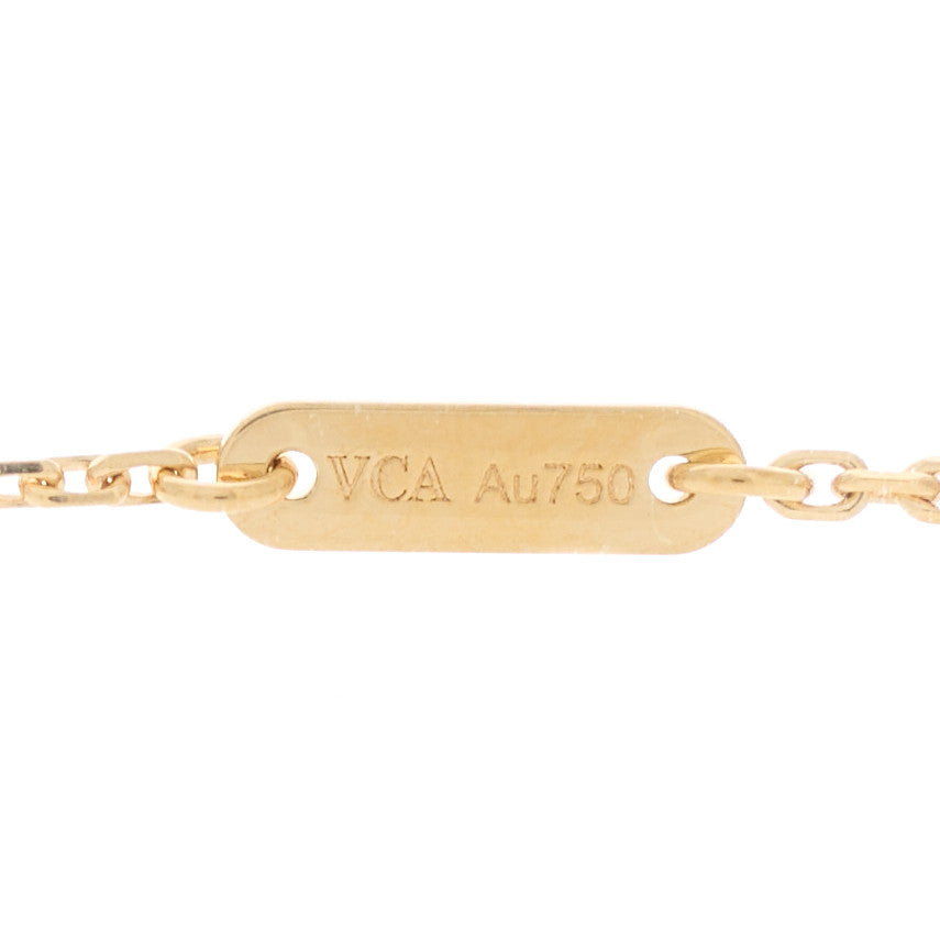 18K Yellow Gold Mother of Pearl Sweet Alhambra Butterfly Pendant Necklace