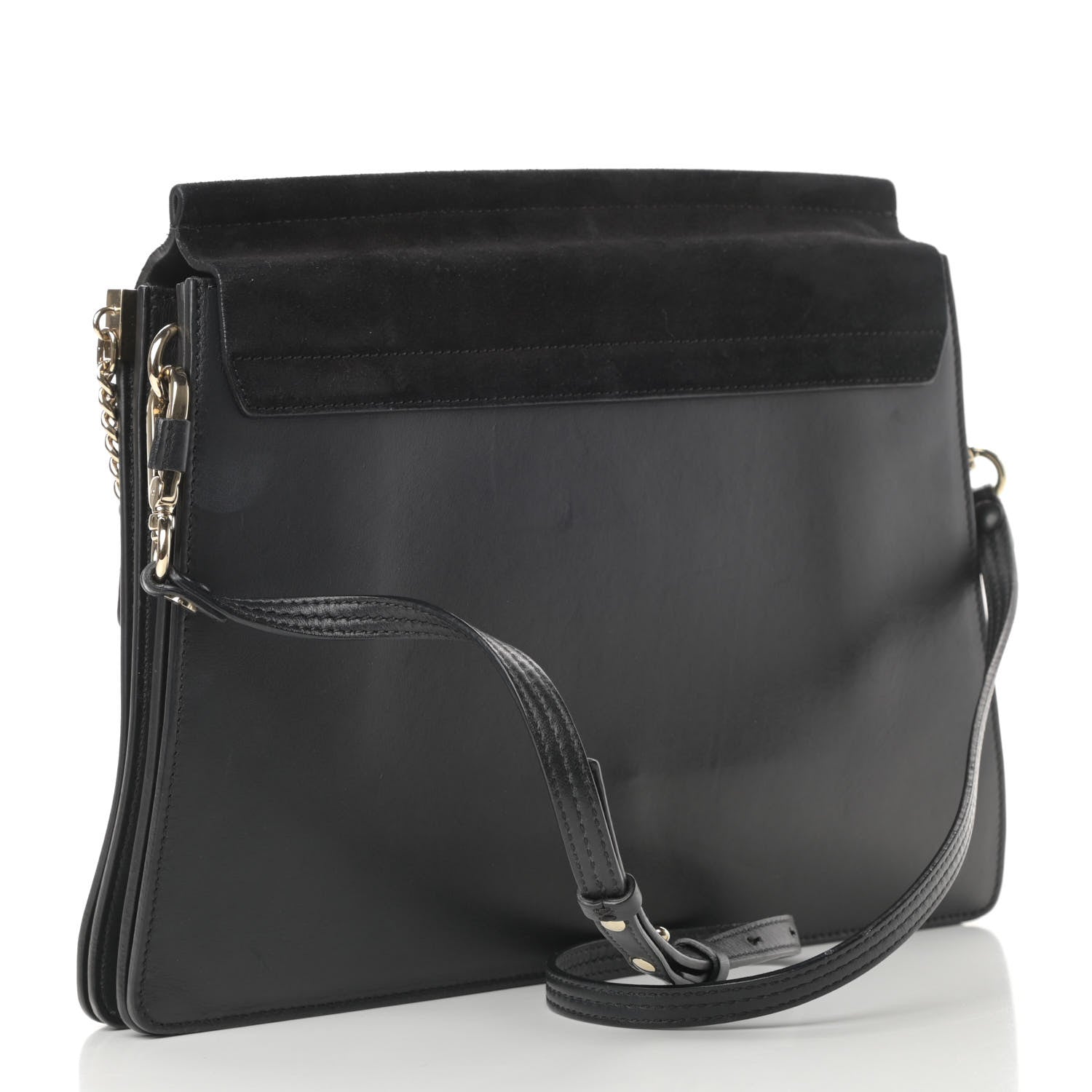 Chloe Suede Calfskin Medium Faye Shoulder Bag Black 3 of 17